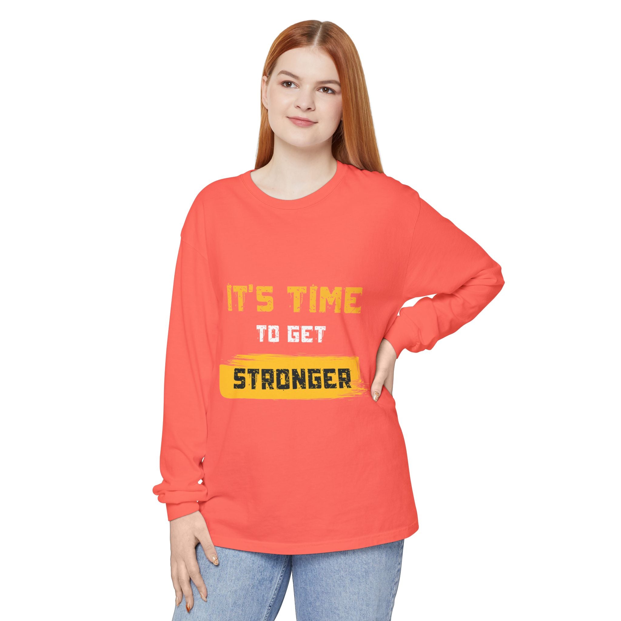 Unisex Motivational Long Sleeve Tee - 'It's Time Stronger' - Perfect Gift for Fitness Lovers, Gym Attire, Casual Wear, Inspirational [...]