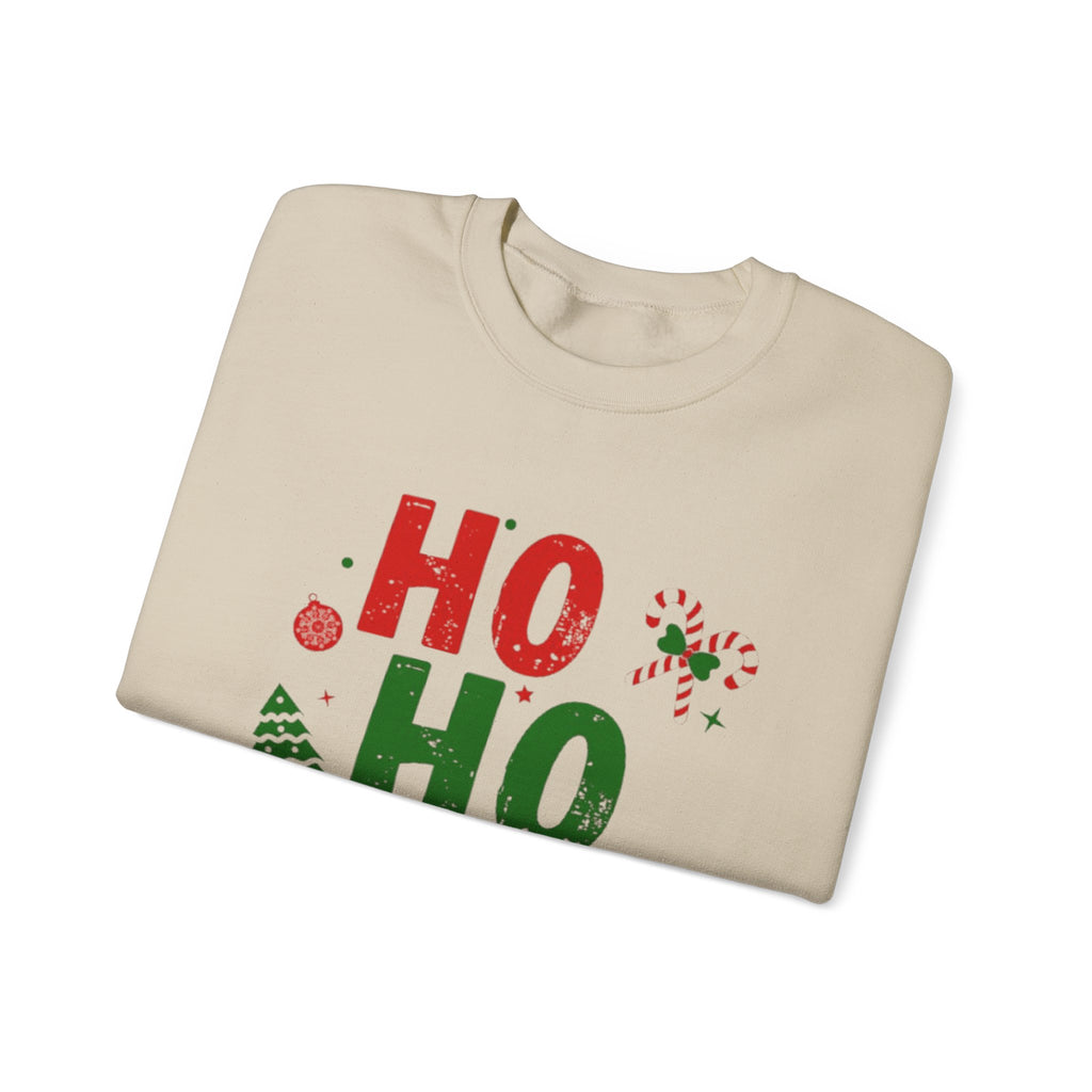 Festive Ho Ho Ho Sweatshirt for Holiday Cheer, Christmas Gift, Cozy Winter Apparel, Family Gatherings, Unisex Holiday Sweatshirt