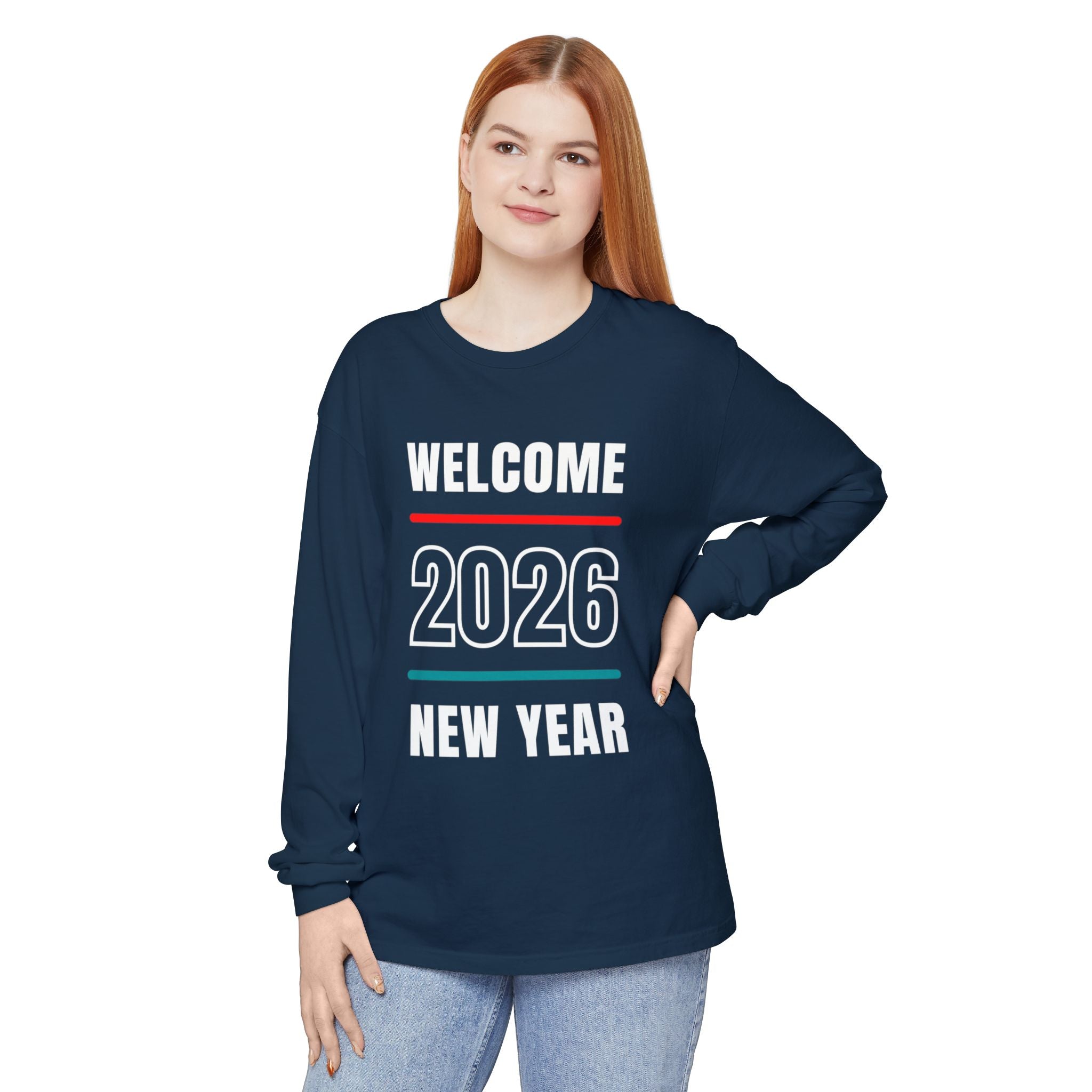 2026 New Year Long Sleeve T-Shirt | Unisex Cotton Tee for Celebration, Holiday Gift, Festive Apparel, Casual Wear