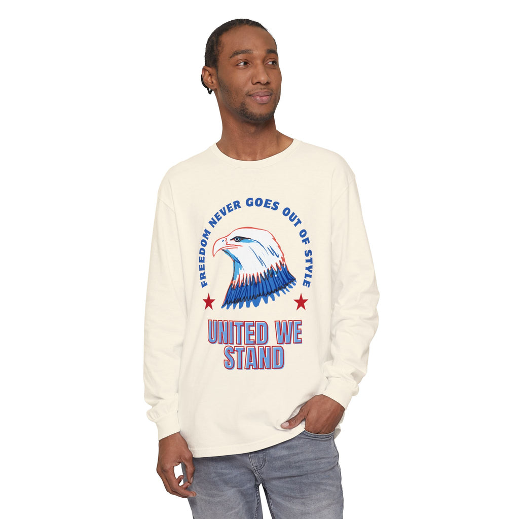Patriotic Long Sleeve T-Shirt Perfect for Celebrating Holidays, Independence Days