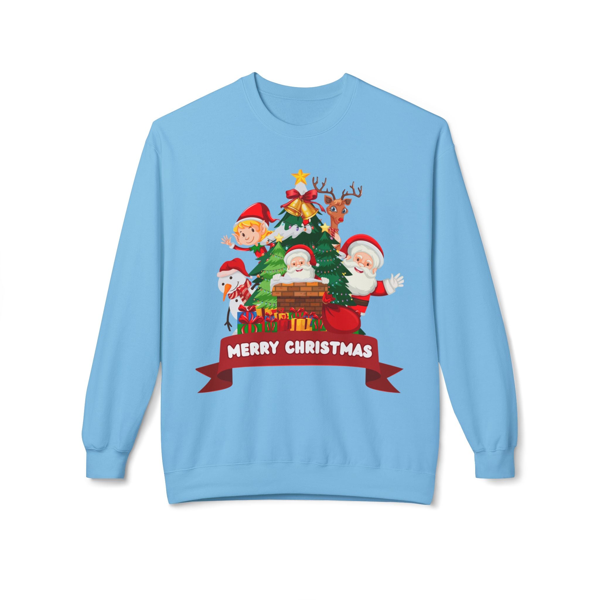 Festive Christmas Sweatshirt, Cozy Holiday Crewneck, Merry Christmas Gift, Family Matching Sweatshirt, Winter Apparel, Santa Design