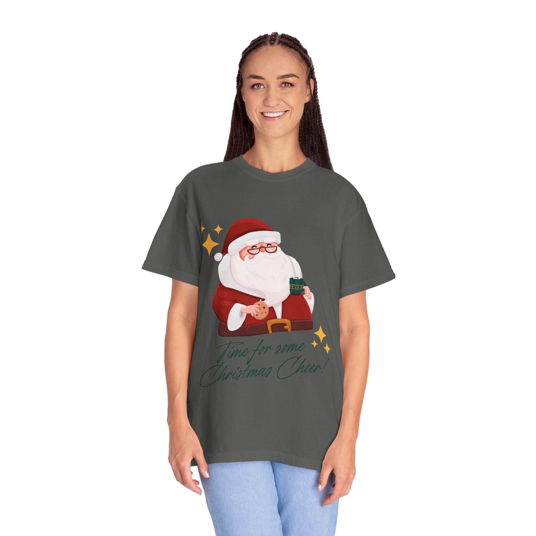 Festive Christmas T-Shirt, Holiday Apparel, Santa Graphic Tee, Unisex Christmas Gift, Seasonal Outfit, Cheerful Holiday Wear