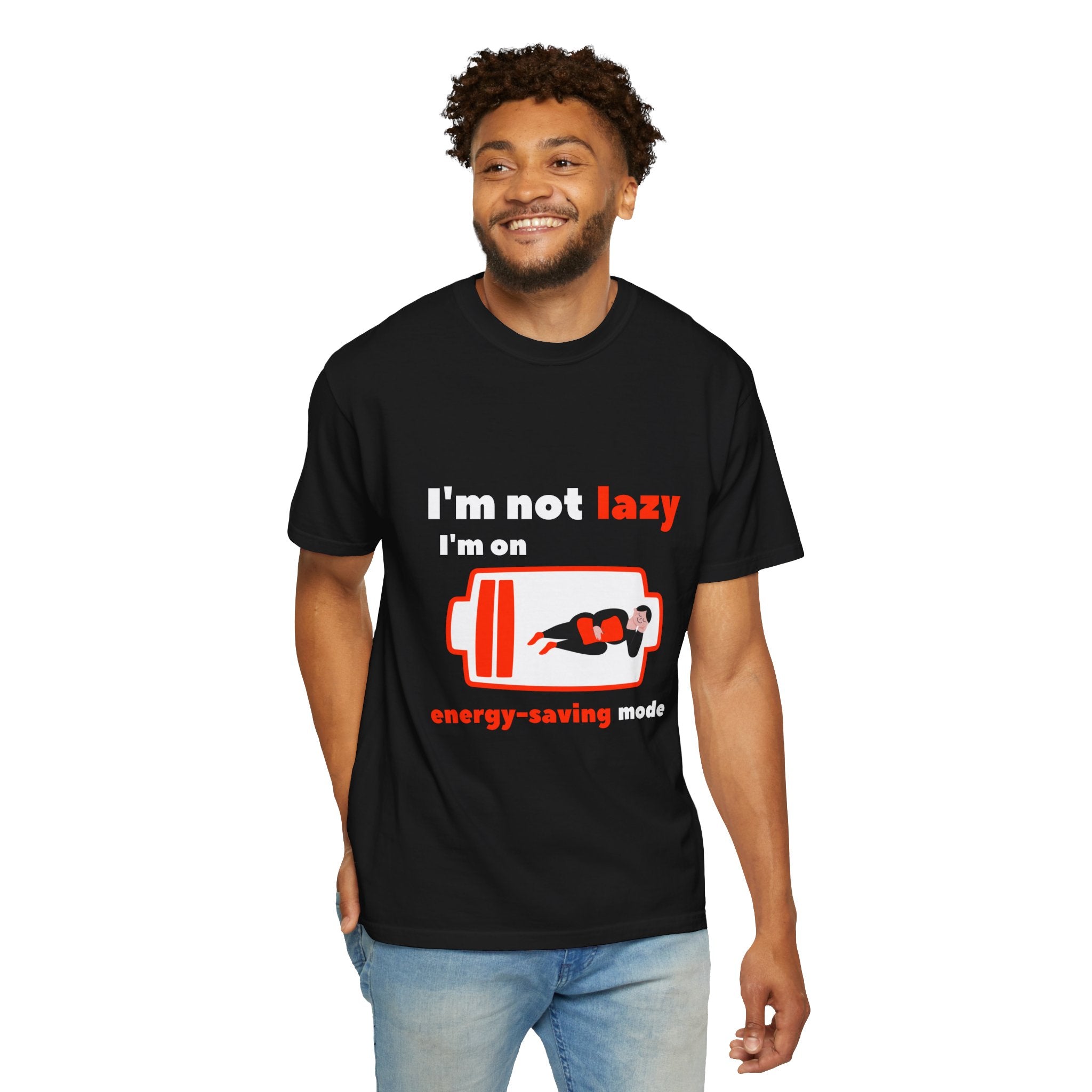 Funny Energy-Saving T-Shirt, Soft Unisex Tee for Relaxed Vibes, Perfect for Lazy Days, Gifts for Friends, Casual Wear