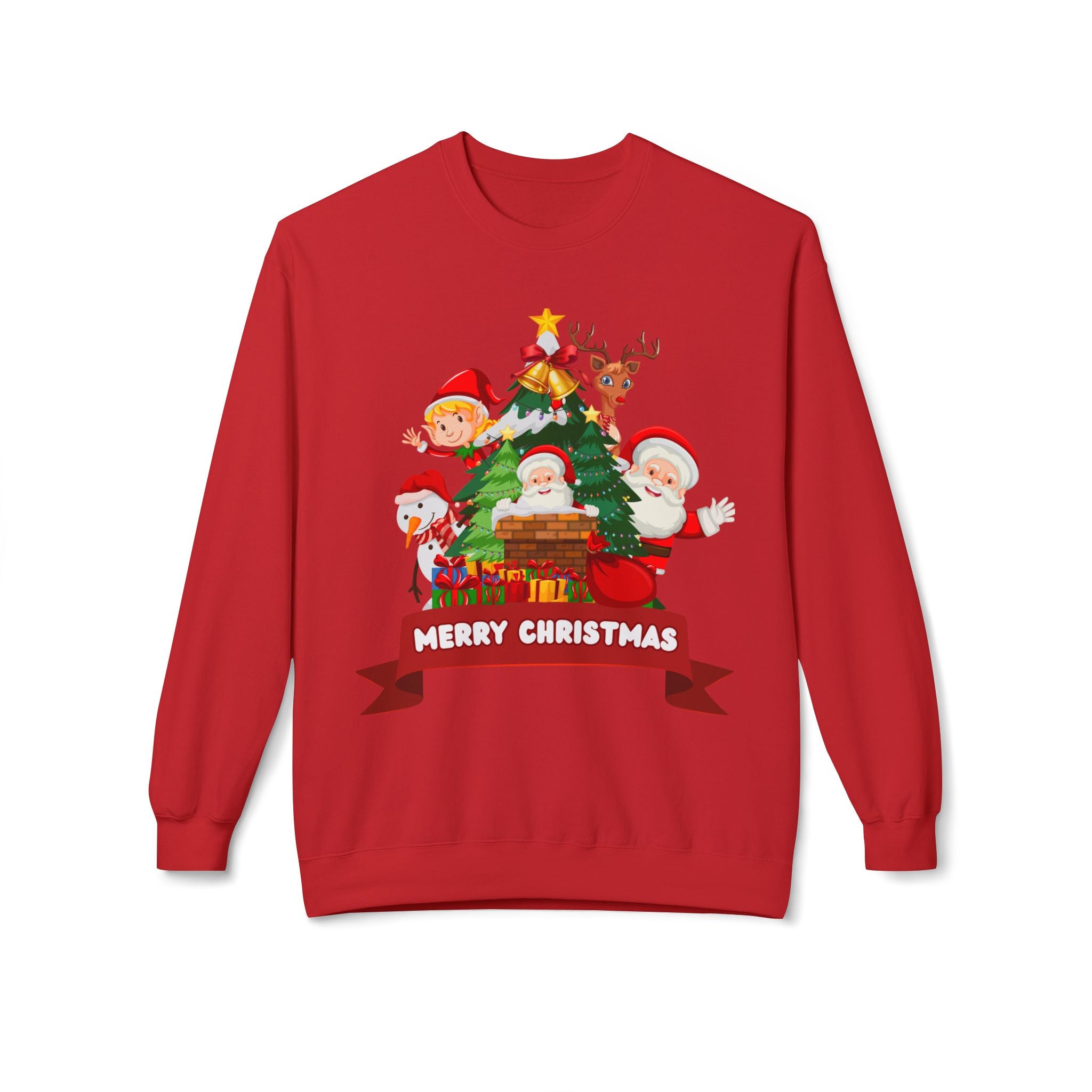 Festive Christmas Sweatshirt, Cozy Holiday Crewneck, Merry Christmas Gift, Family Matching Sweatshirt, Winter Apparel, Santa Design