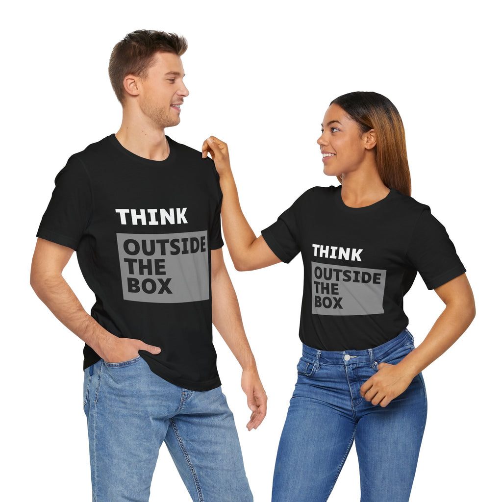 Think Outside the Box Unisex Tee, Short Sleeve T-shirt, Unique Design Shirt, Creative Tee, Unisex Graphic Tee