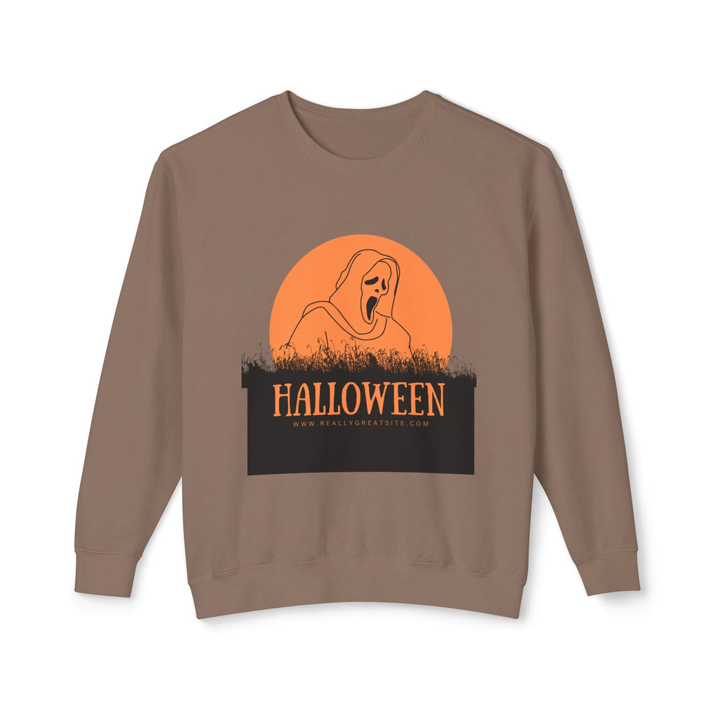 Halloween Ghost Unisex Lightweight Crewneck Sweatshirt, Fall Fashion, Cozy Gift, Halloween Party, Spooky Season Apparel