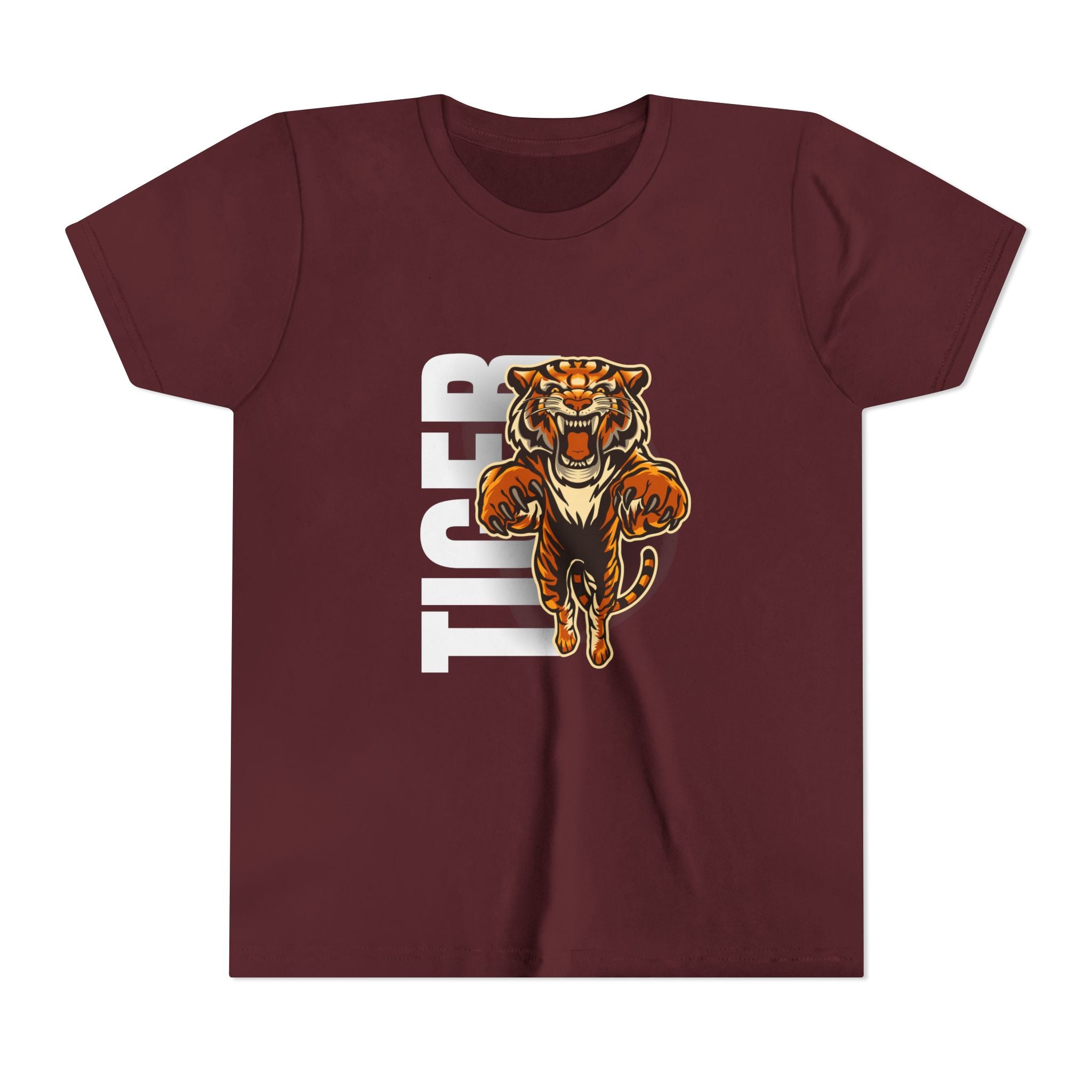 Youth Tiger Graphic Tee, Animal Lover Shirt, Kids Casual Wear, Birthday Gift for Boys, Nature Themed Apparel