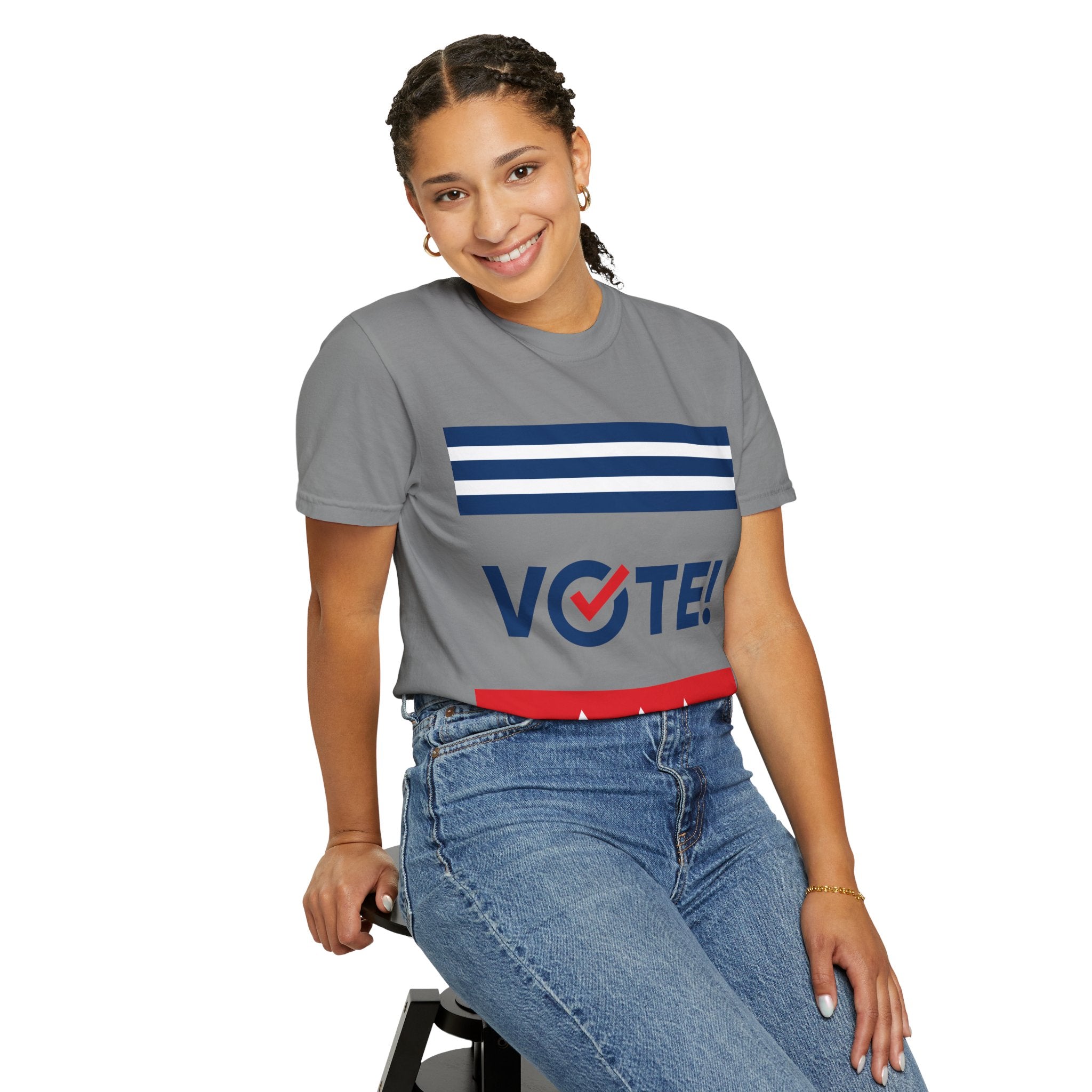 Vote! Garment-Dyed T-Shirt | Unisex Voter Apparel, Election Day Outfit, Political Statement Tee, Casual Advocacy Shirt, Gift for Activists