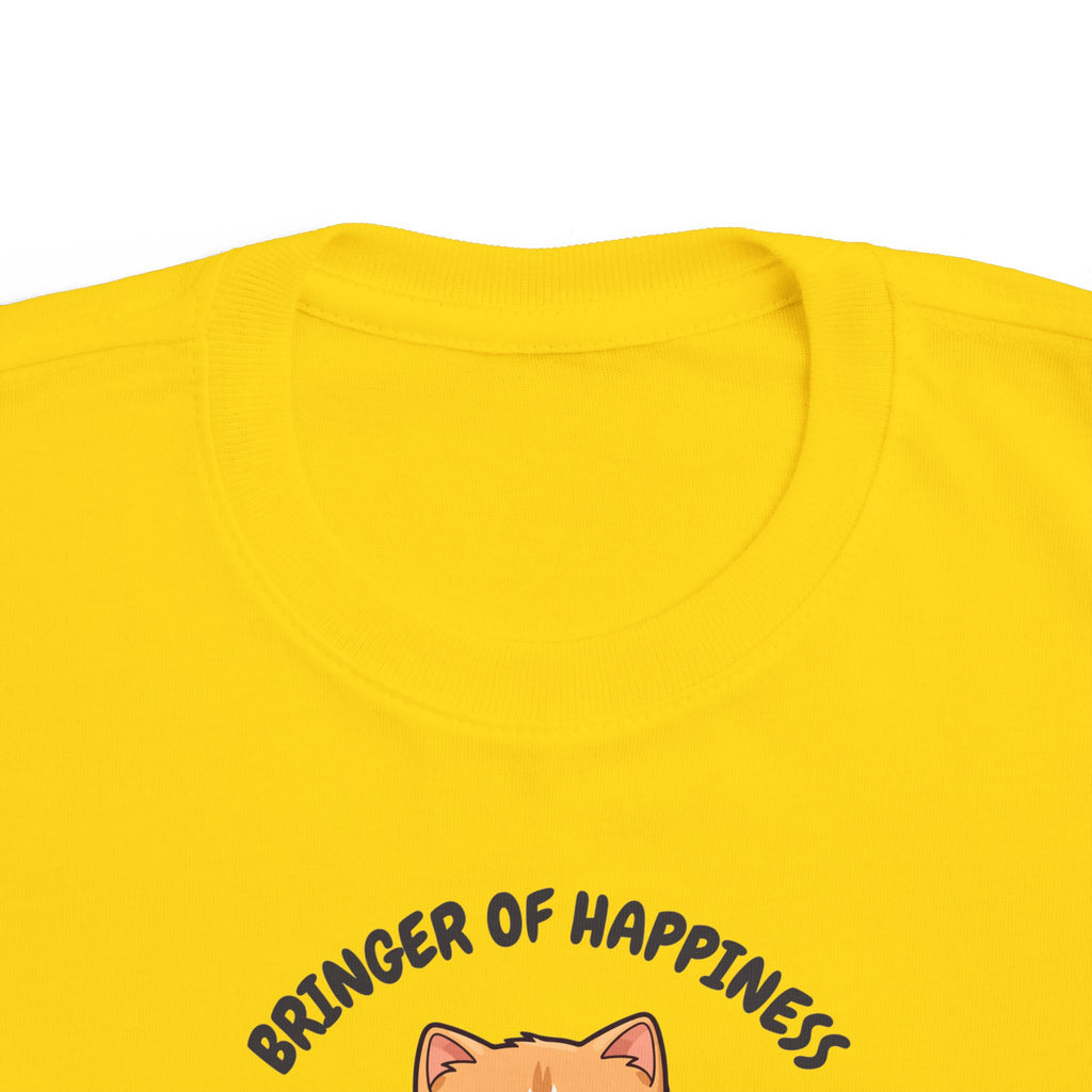 Toddler Cat-Inspired Tee - Celebrate Joy & Creativity, Cute Yellow Shirt, Gift for Kids, Funny Animal Apparel, Everyday Playwear
