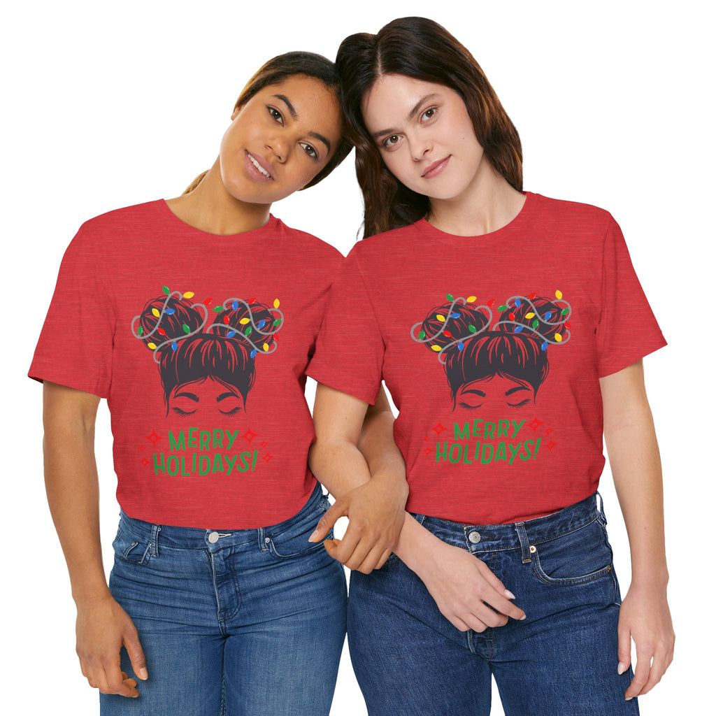 Festive Holiday Tee - Merry Holidays Graphic, Unisex Jersey Short Sleeve Shirt, Christmas Apparel, Seasonal Gift, Cozy Vibes