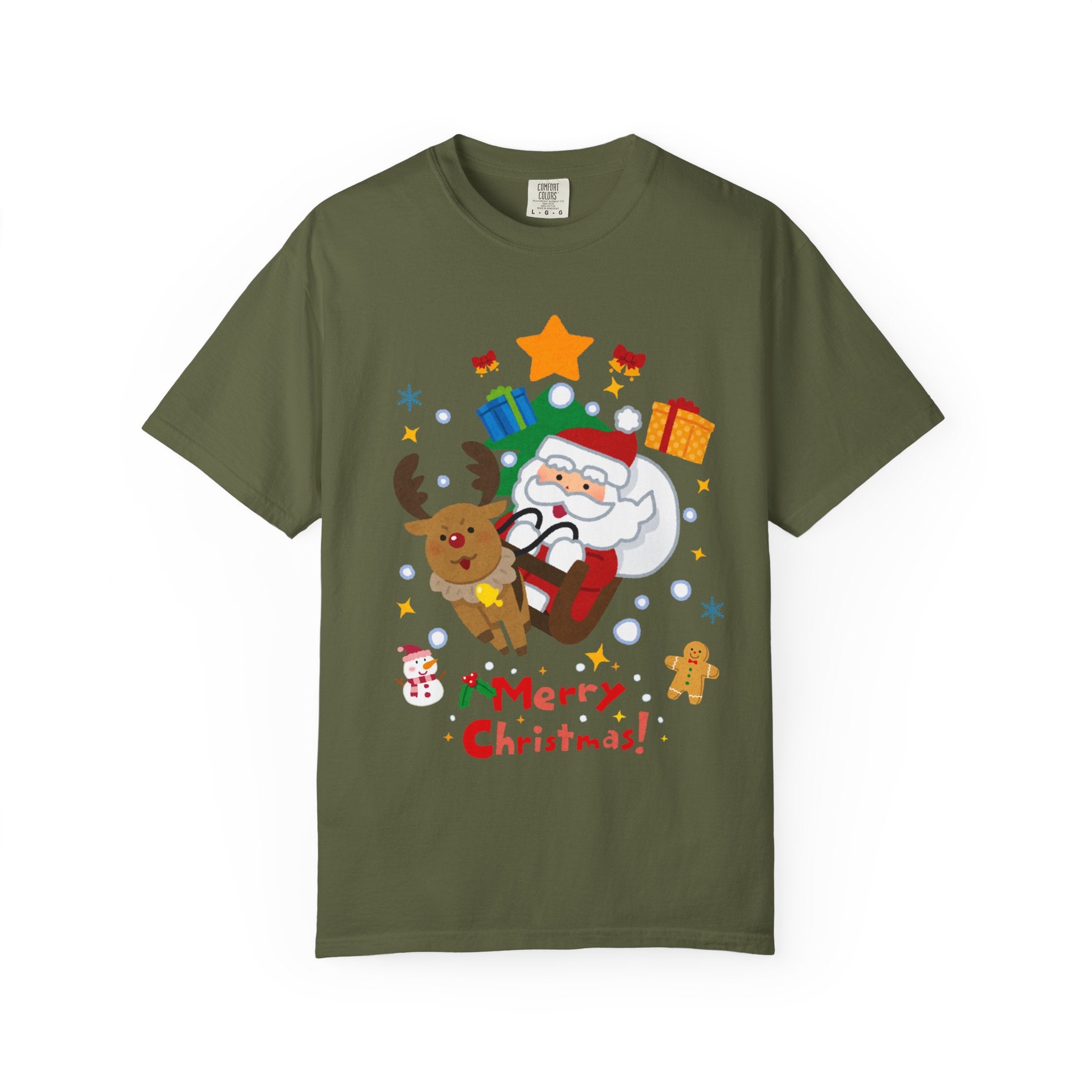 Festive Santa T-Shirt | Christmas Tee, Unisex Holiday Shirt, Merry Christmas Gift, Cute Design for Kids & Adults