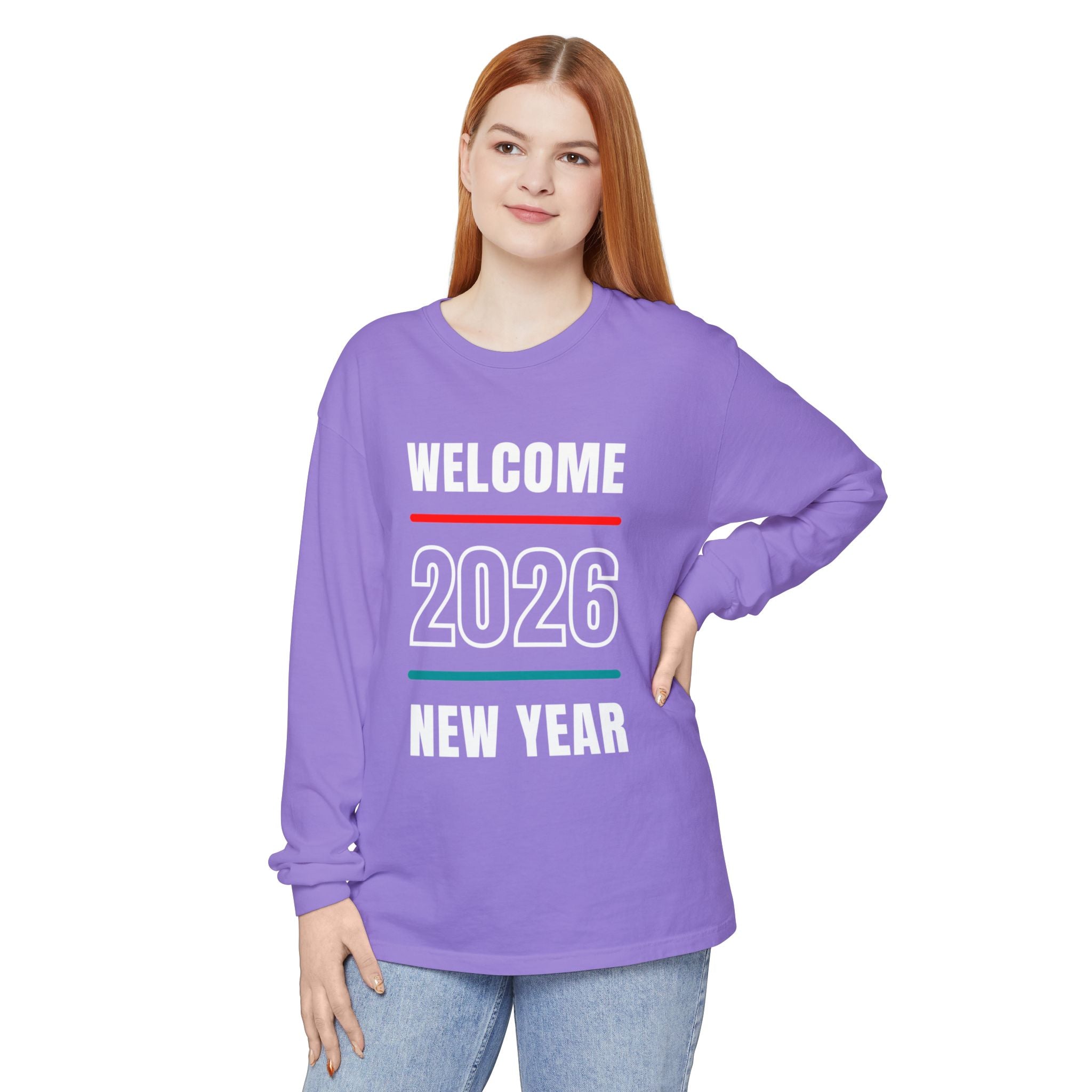 2026 New Year Long Sleeve T-Shirt | Unisex Cotton Tee for Celebration, Holiday Gift, Festive Apparel, Casual Wear