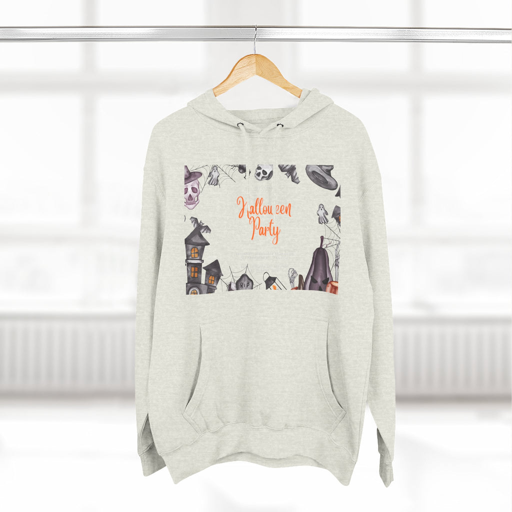 Halloween Party Fleece Hoodie, Cozy Halloween Sweatshirt, Perfect for Fall Celebrations, Great Gift for Autumn Lovers, Spooky Vibes Hoodie