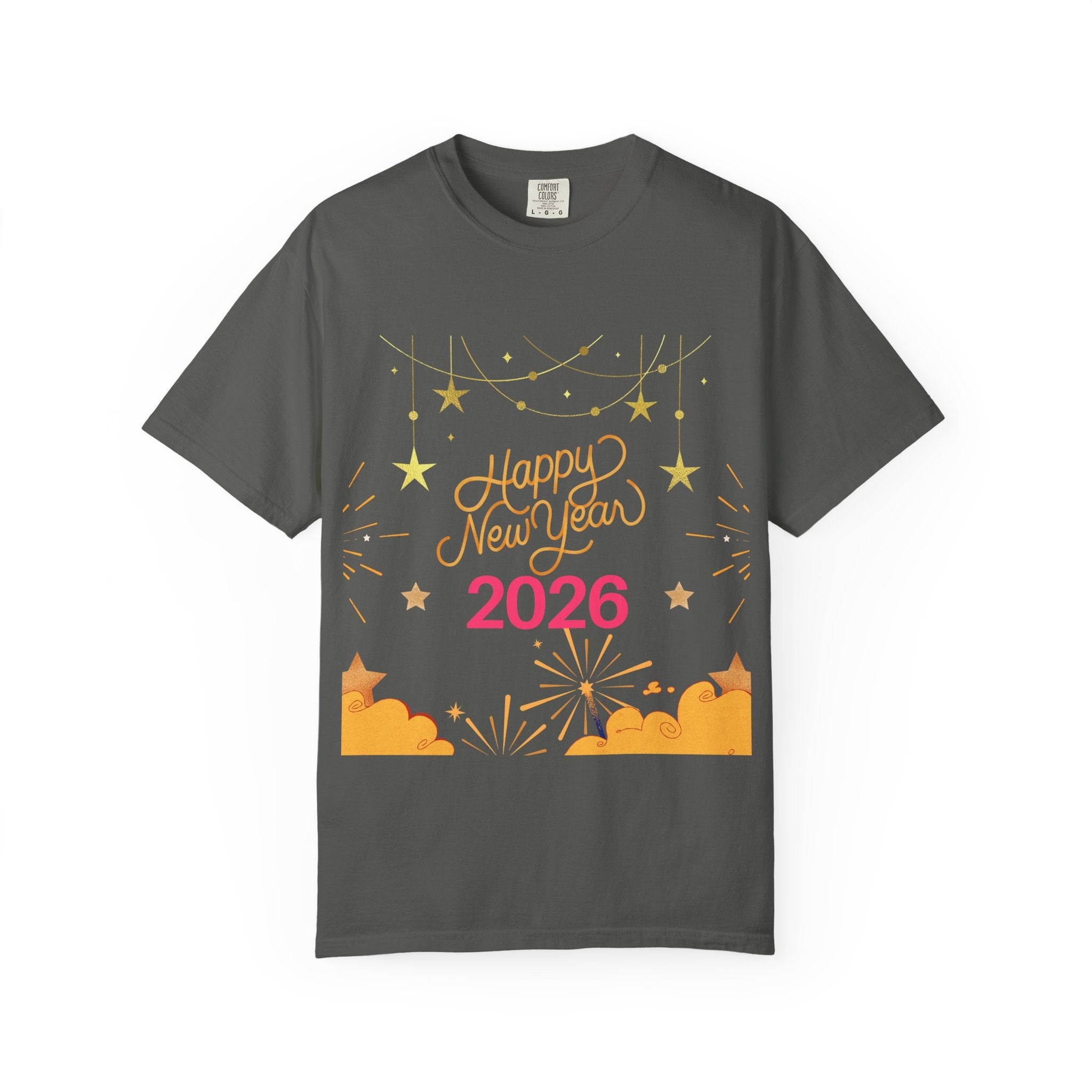 New Year Celebration T-Shirt | Unisex Garment-Dyed Tee with Happy New Year 2026 Design, Festive Apparel, Holiday Gift, Party Wear