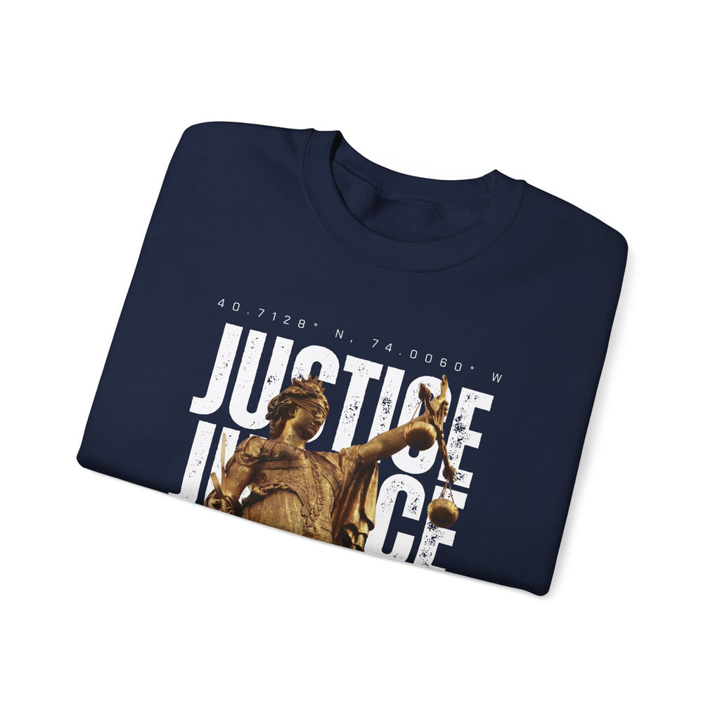 Justice-Themed Unisex Crewneck Sweatshirt | Statement Apparel for Activists, Social Justice, Casual Wear, Gifts, and Awareness