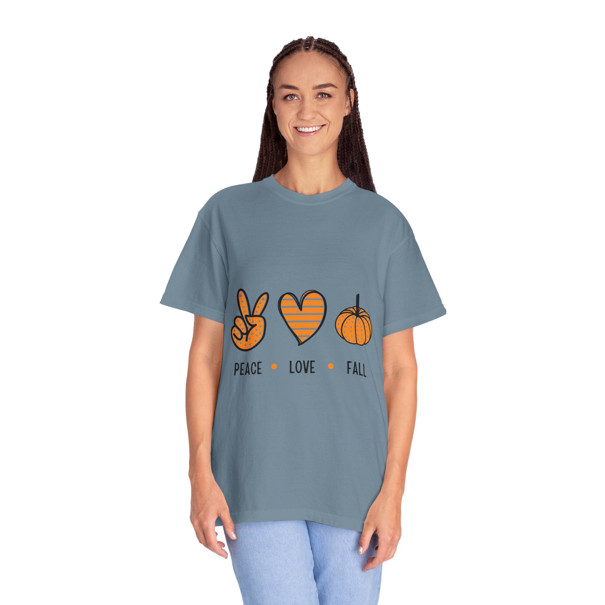 Peace Love Fall T-Shirt, Unisex Tee for Autumn, Cozy Casual Wear, Thanksgiving Gift, Fall Fashion