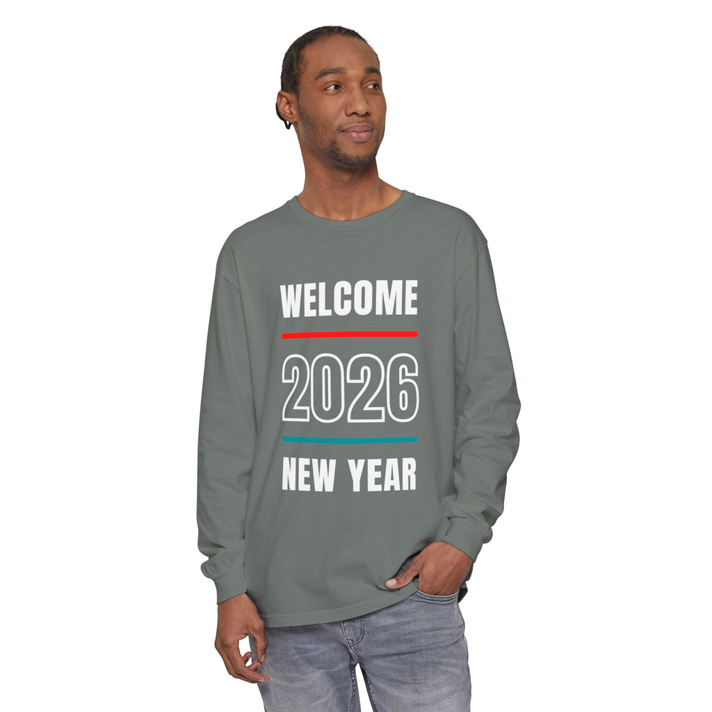 2026 New Year Long Sleeve T-Shirt | Unisex Cotton Tee for Celebration, Holiday Gift, Festive Apparel, Casual Wear