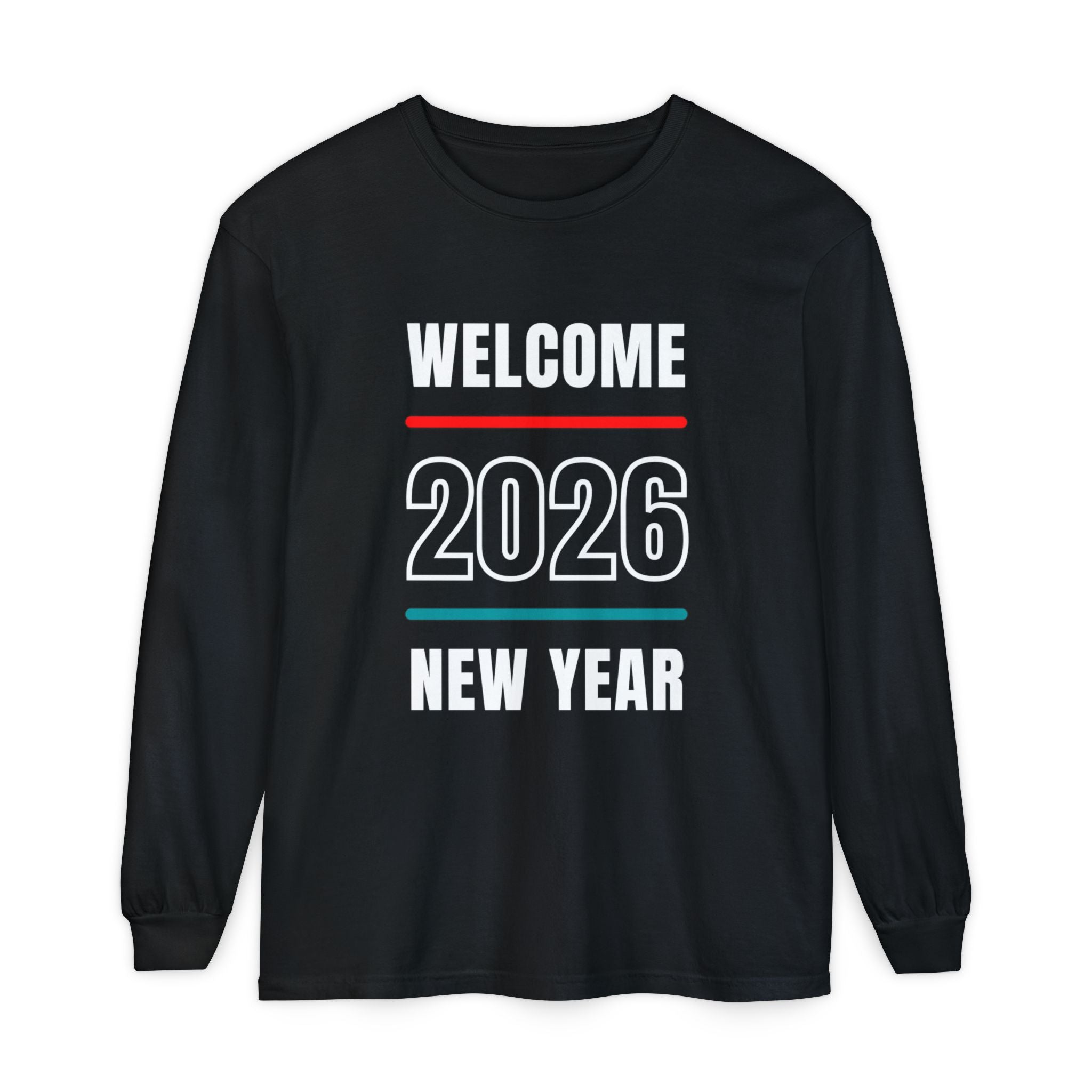 2026 New Year Long Sleeve T-Shirt | Unisex Cotton Tee for Celebration, Holiday Gift, Festive Apparel, Casual Wear