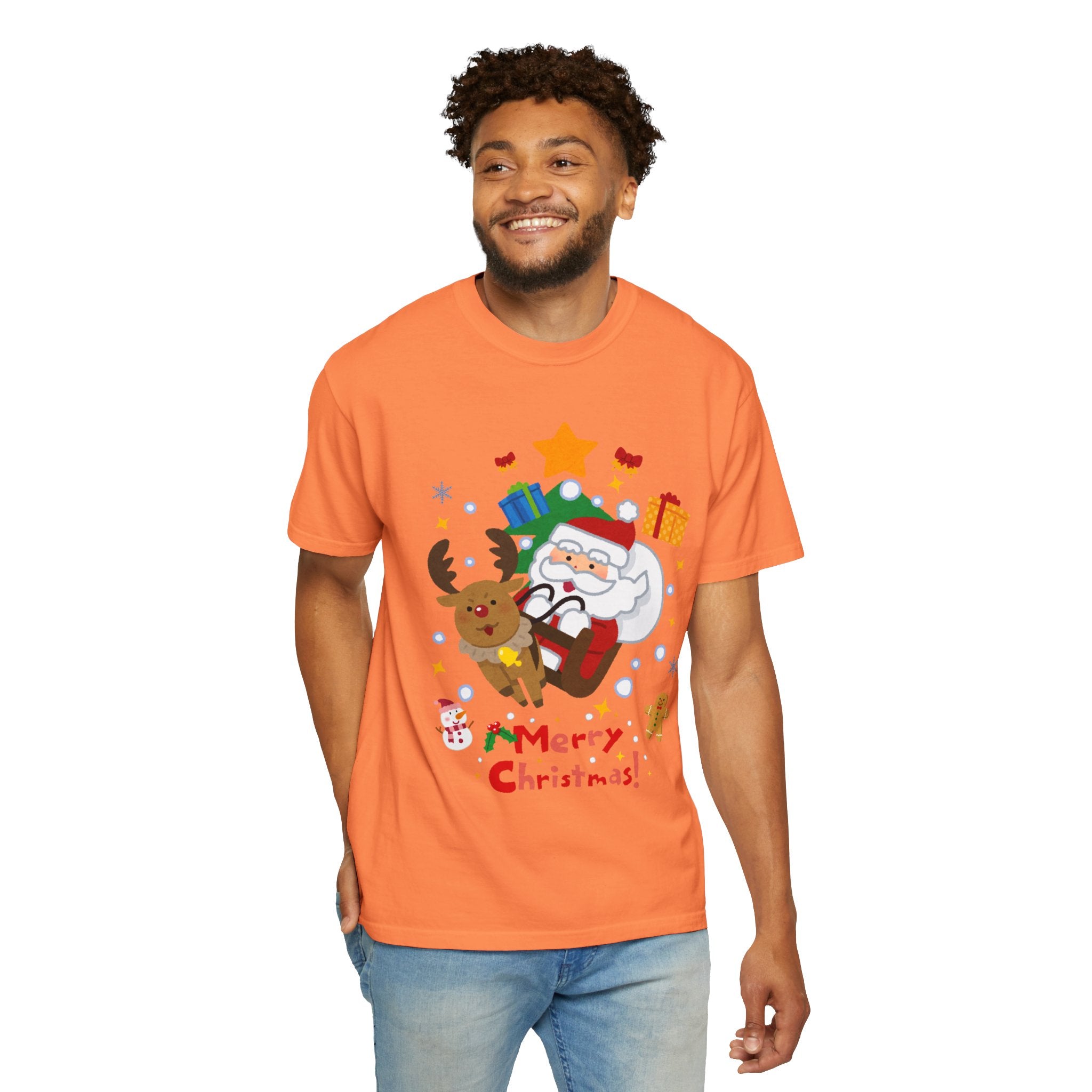 Festive Santa T-Shirt | Christmas Tee, Unisex Holiday Shirt, Merry Christmas Gift, Cute Design for Kids & Adults