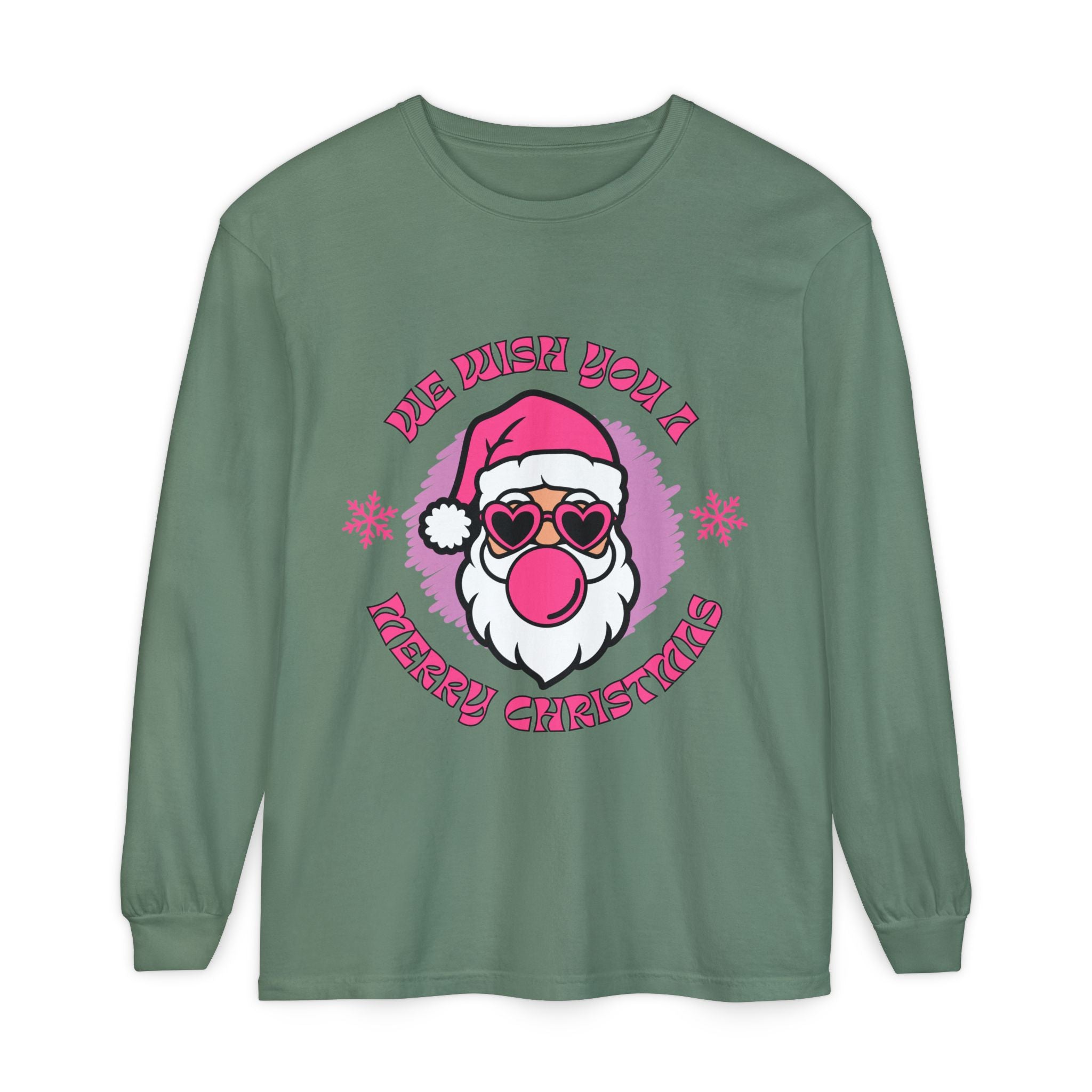 Merry Christmas Long Sleeve T-Shirt, Unisex Festive Tee, Holiday Wear, Santa Design Apparel, Christmas Gift Idea, Relaxed Fit Shirt