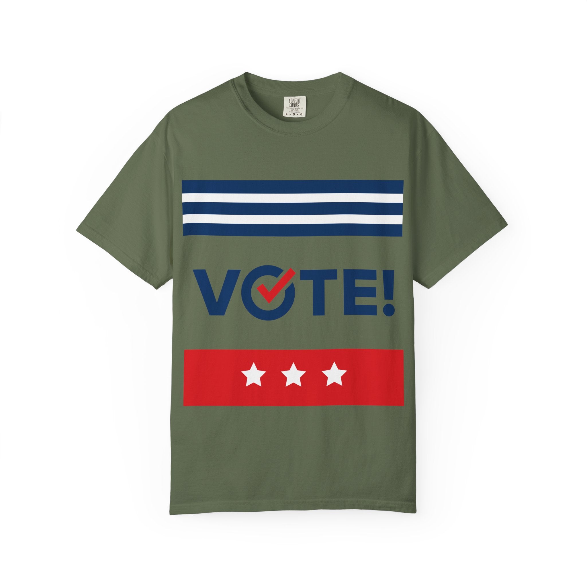 Vote! Garment-Dyed T-Shirt | Unisex Voter Apparel, Election Day Outfit, Political Statement Tee, Casual Advocacy Shirt, Gift for Activists