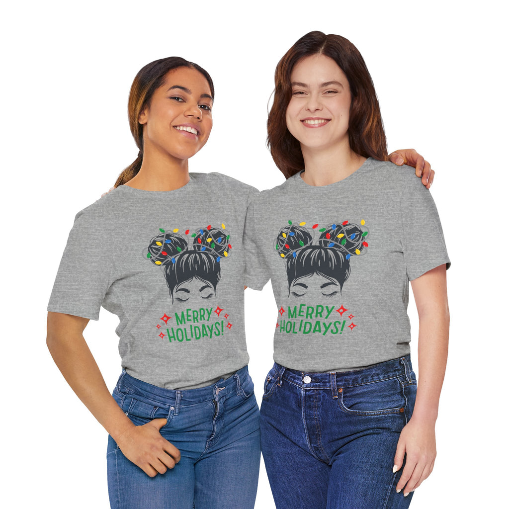 Festive Holiday Tee - Merry Holidays Graphic, Unisex Jersey Short Sleeve Shirt, Christmas Apparel, Seasonal Gift, Cozy Vibes