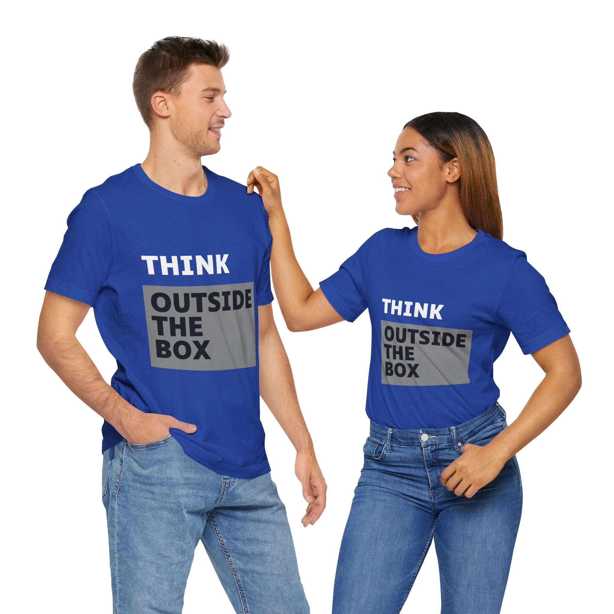 Think Outside the Box Unisex Tee, Short Sleeve T-shirt, Unique Design Shirt, Creative Tee, Unisex Graphic Tee