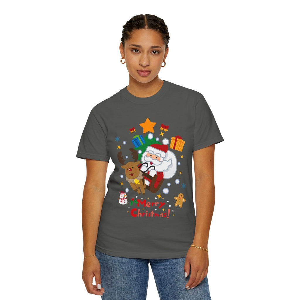 Festive Santa T-Shirt | Christmas Tee, Unisex Holiday Shirt, Merry Christmas Gift, Cute Design for Kids & Adults