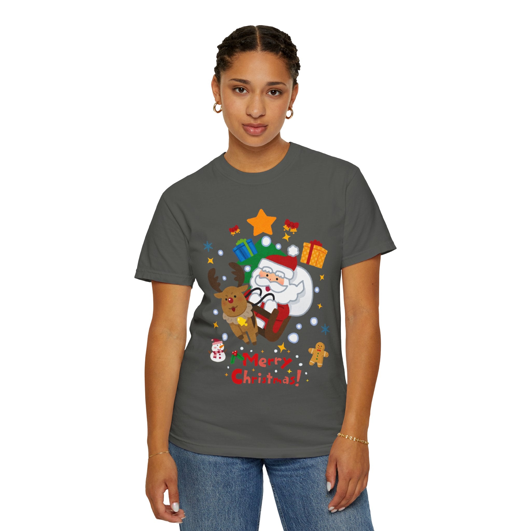 Festive Santa T-Shirt | Christmas Tee, Unisex Holiday Shirt, Merry Christmas Gift, Cute Design for Kids & Adults