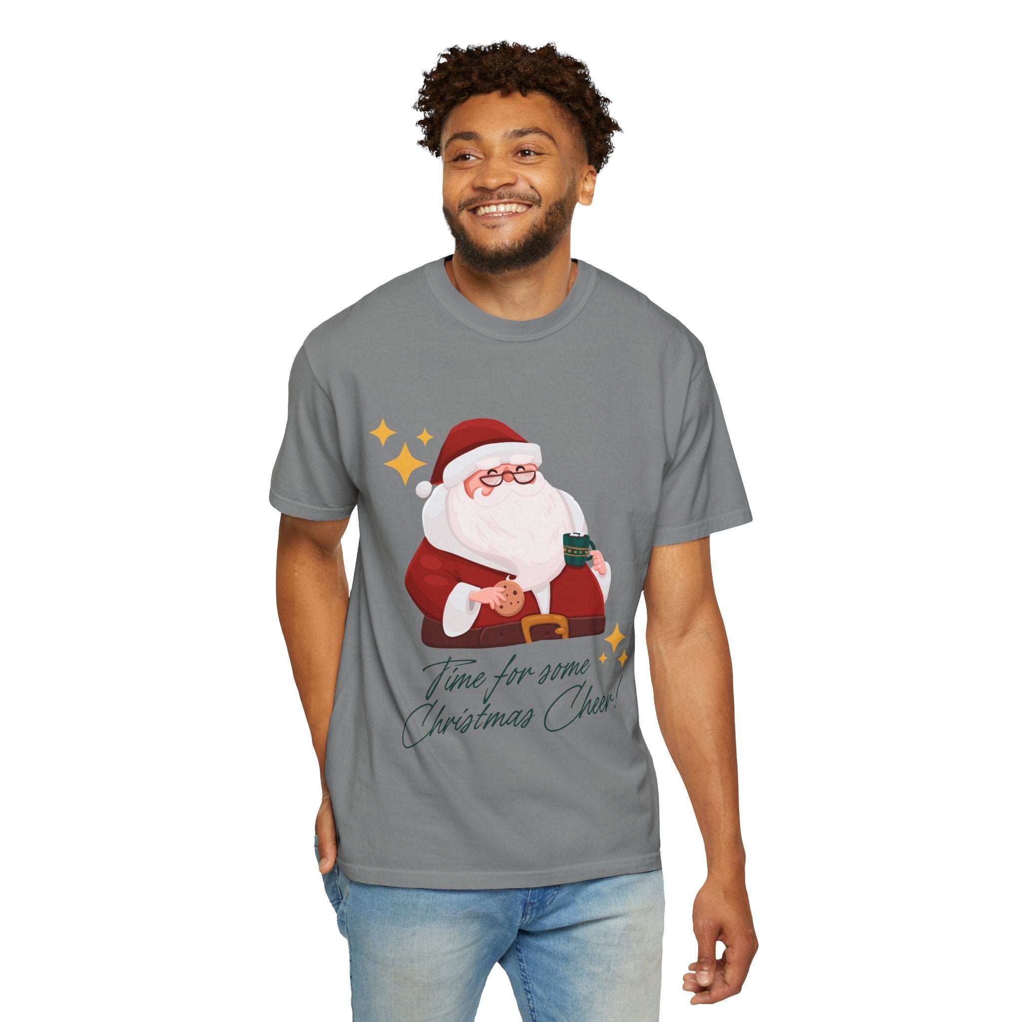 Festive Christmas T-Shirt, Holiday Apparel, Santa Graphic Tee, Unisex Christmas Gift, Seasonal Outfit, Cheerful Holiday Wear