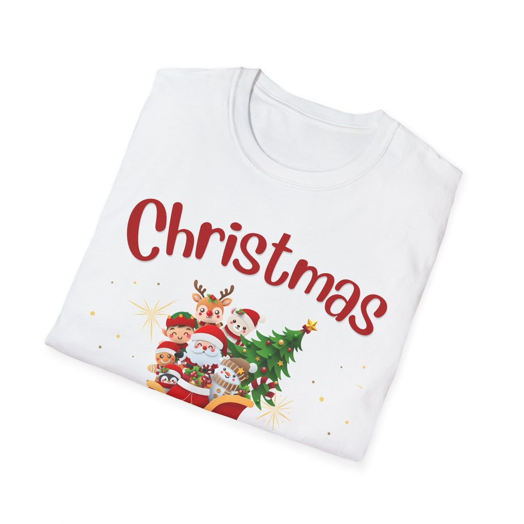 Christmas Themed Unisex Softstyle T-Shirt, Holiday Apparel, Festive Tee, Christmas Gift, Family Gatherings, Ugly Sweater Alternative