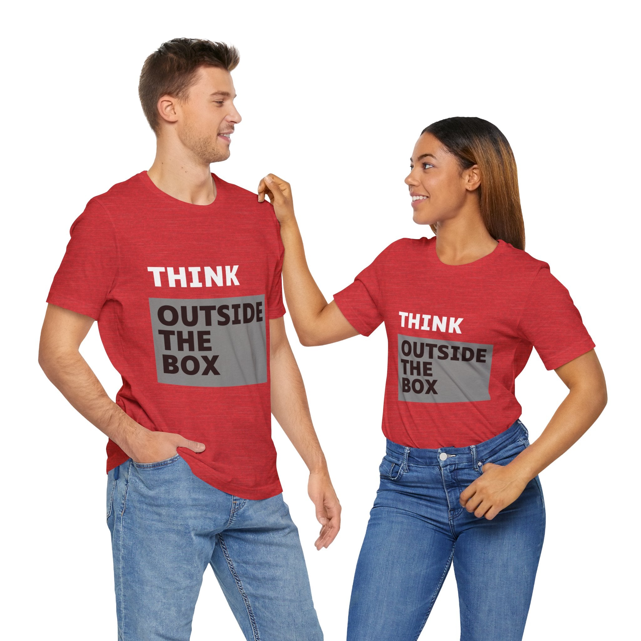 Think Outside the Box Unisex Tee, Short Sleeve T-shirt, Unique Design Shirt, Creative Tee, Unisex Graphic Tee
