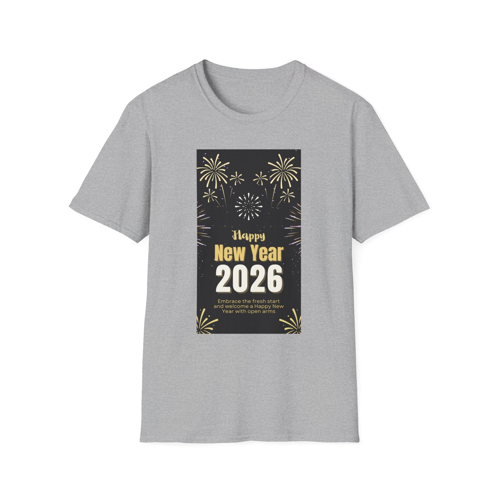 Happy New Year 2026 Unisex Softstyle T-Shirt, New Year Celebration Tee, Unisex Graphic Shirt, Festive Apparel, Holiday Gift