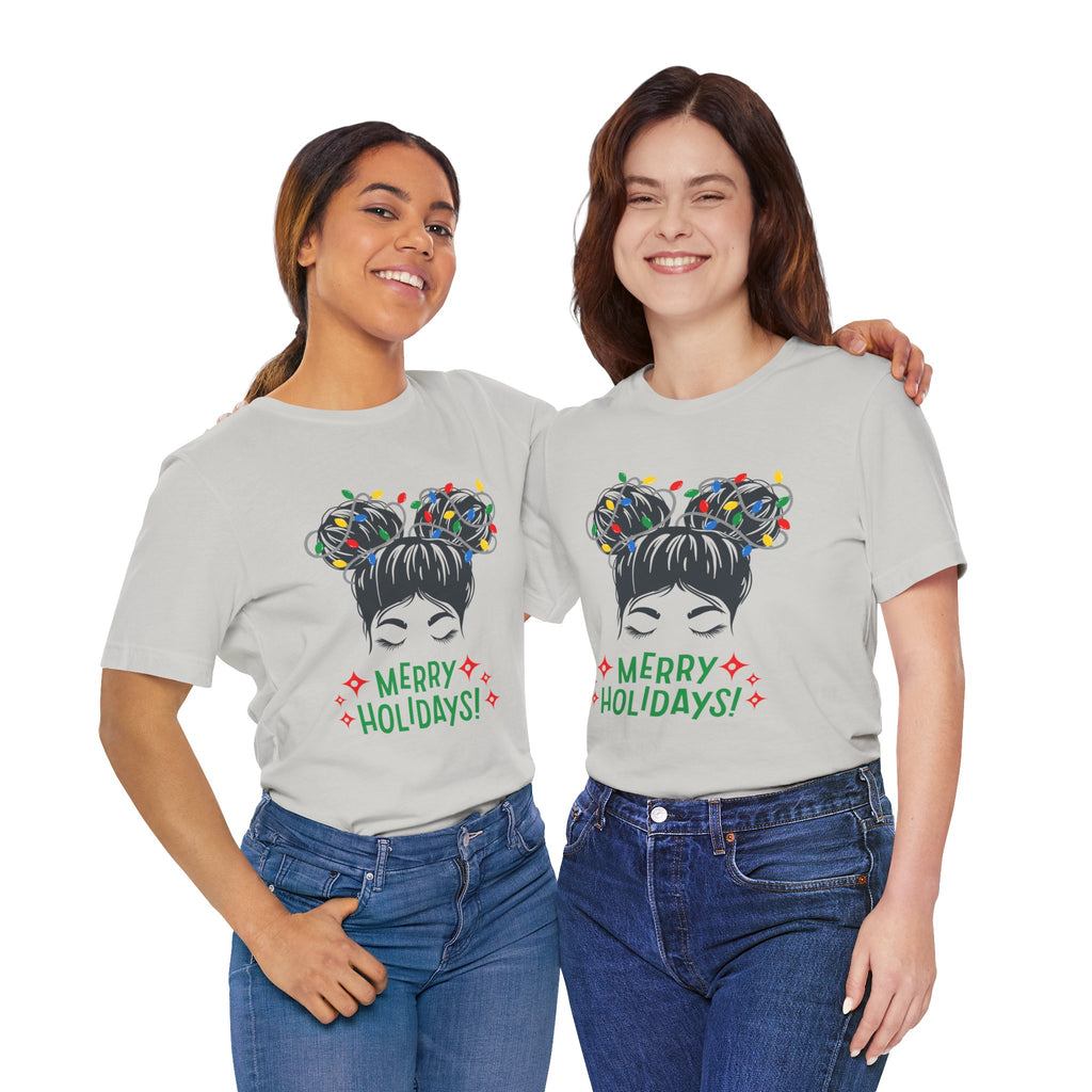 Festive Holiday Tee - Merry Holidays Graphic, Unisex Jersey Short Sleeve Shirt, Christmas Apparel, Seasonal Gift, Cozy Vibes