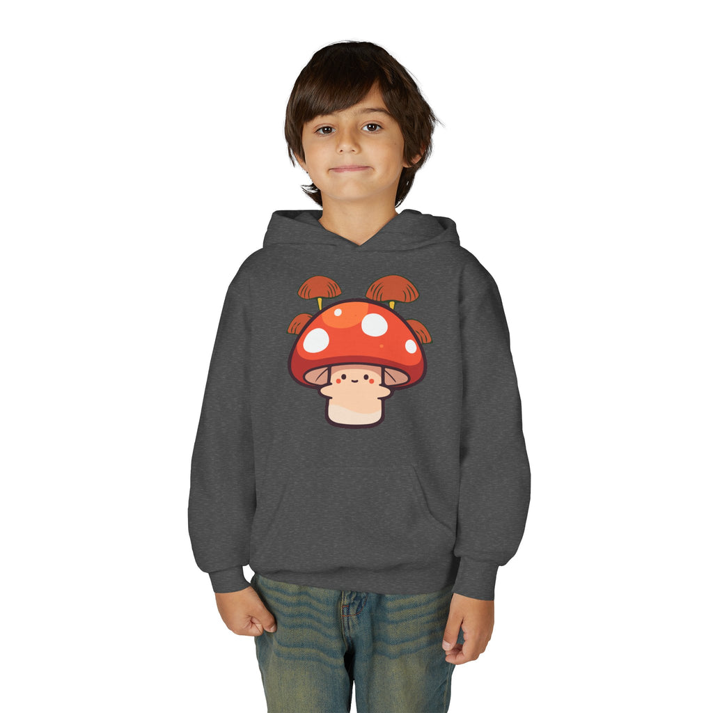 Cute Mushroom Youth Hoodie, Cozy Mushroom Sweatshirt for Kids, Perfect for Fall, Gifts for Young Nature Lovers, Fun Casual Wear