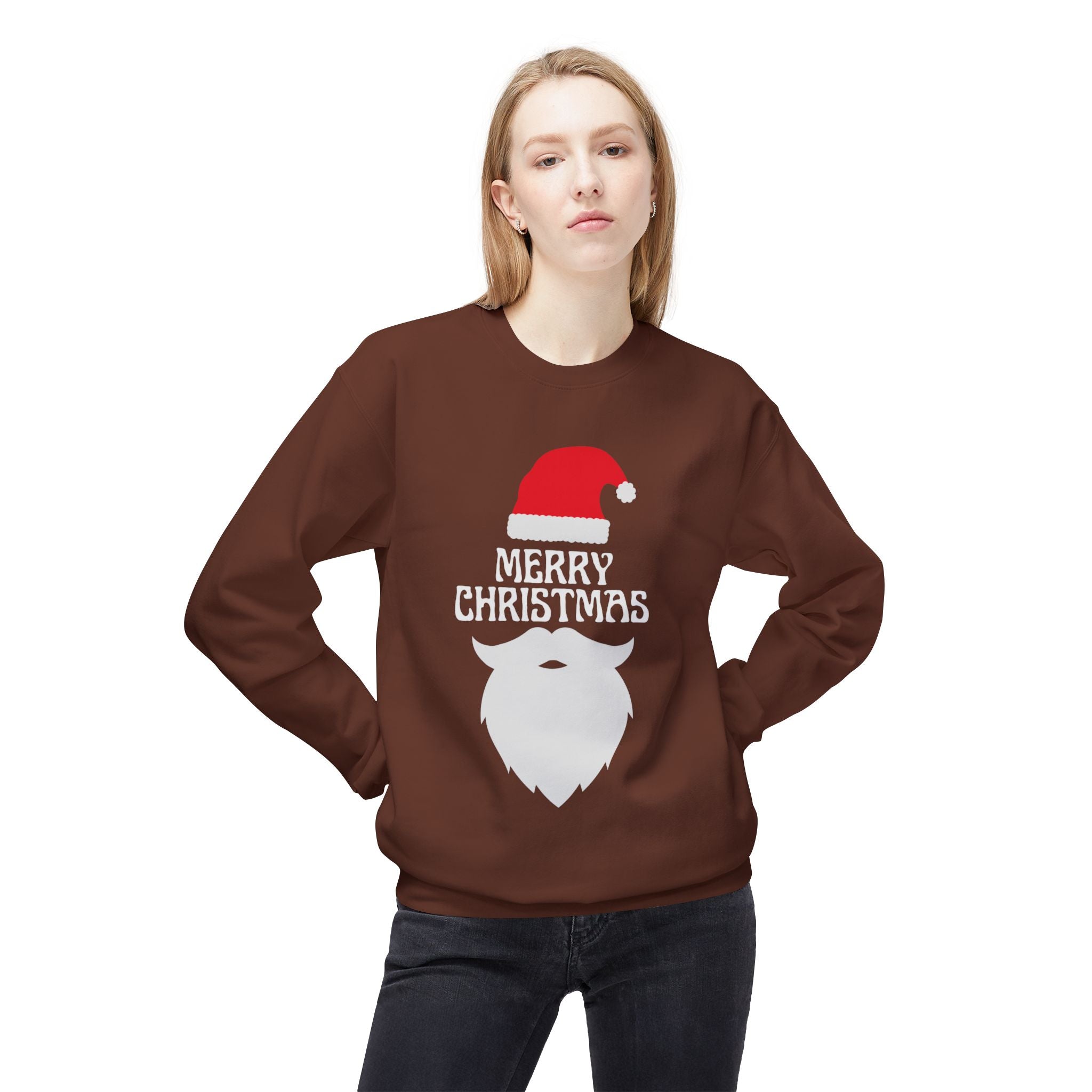 Christmas Sweatshirt, Unisex Fleece Crew, Merry Christmas Sweater, Holiday Apparel, Seasonal Gift, Winter Comfort