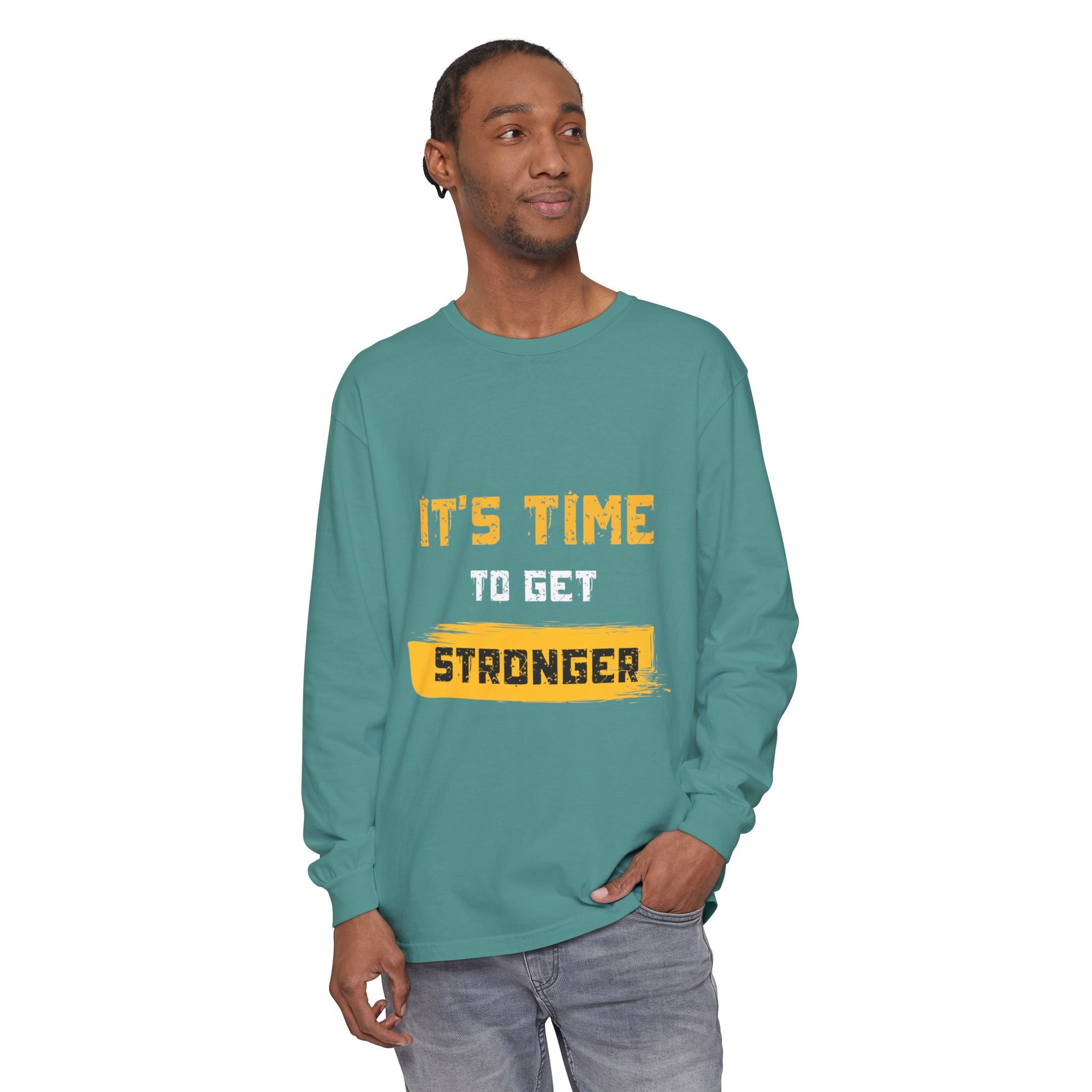 Unisex Motivational Long Sleeve Tee - 'It's Time Stronger' - Perfect Gift for Fitness Lovers, Gym Attire, Casual Wear, Inspirational [...]