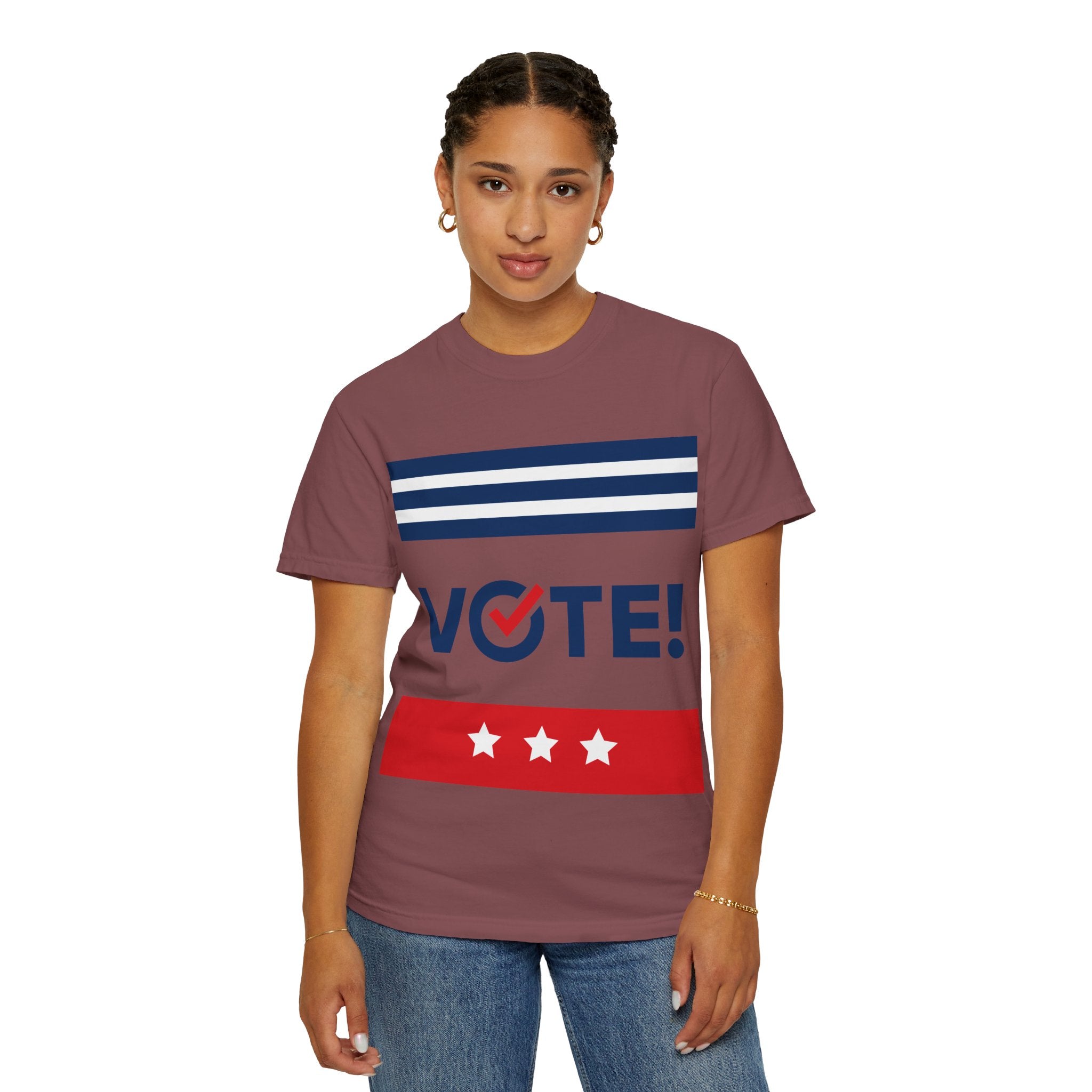 Vote! Garment-Dyed T-Shirt | Unisex Voter Apparel, Election Day Outfit, Political Statement Tee, Casual Advocacy Shirt, Gift for Activists