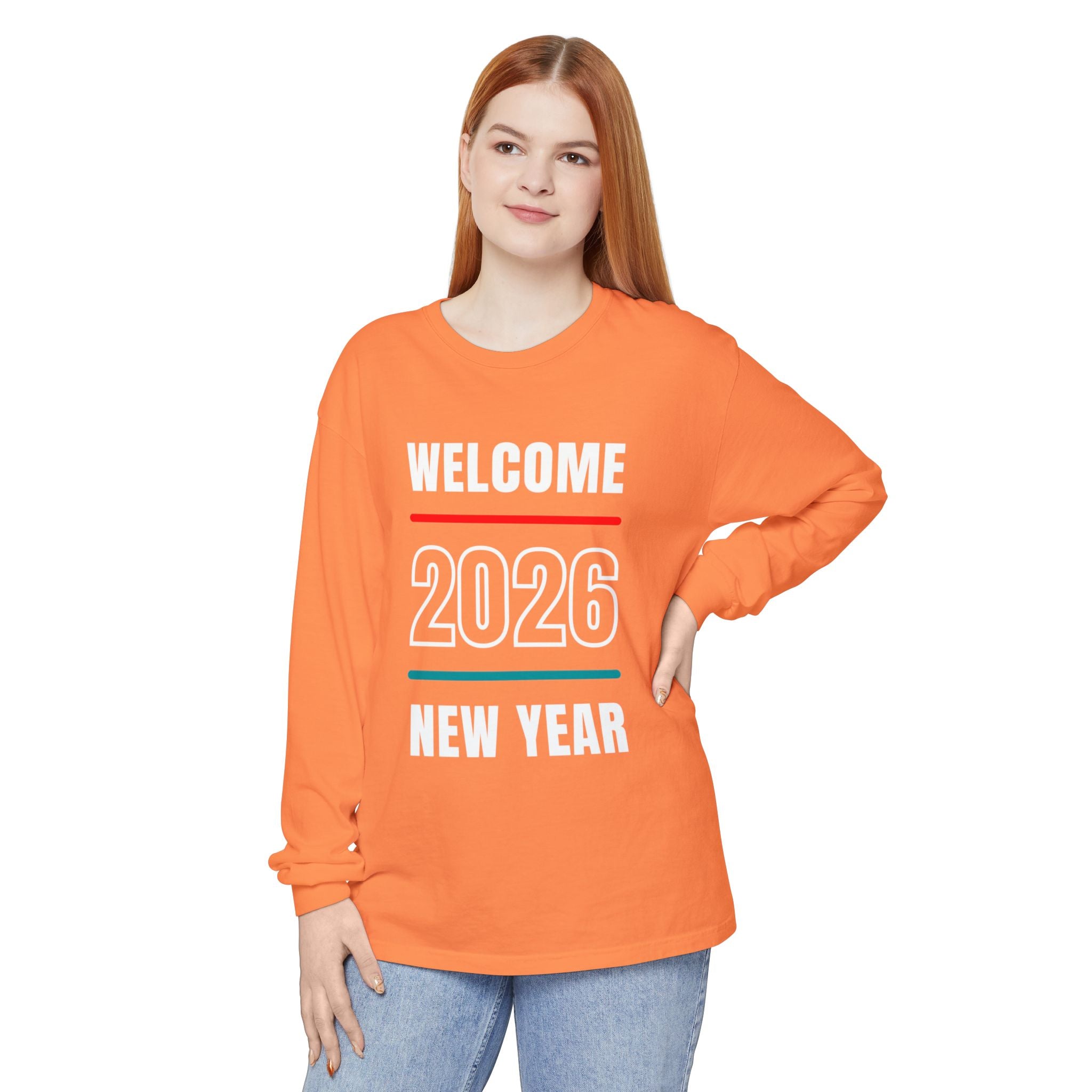 2026 New Year Long Sleeve T-Shirt | Unisex Cotton Tee for Celebration, Holiday Gift, Festive Apparel, Casual Wear