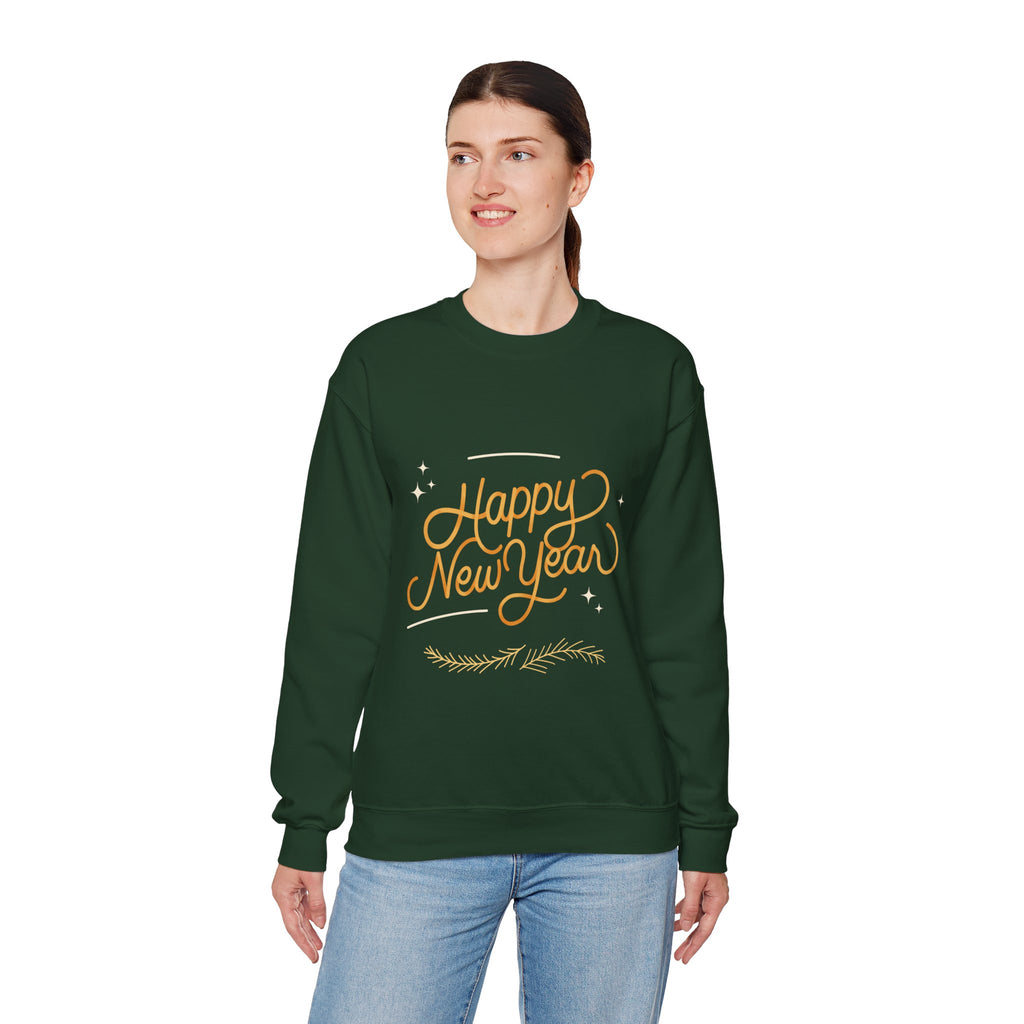 Happy New Year Unisex Crewneck Sweatshirt, Cozy Holiday Apparel, New Year Gift, Seasonal Fashion, Comfortable Sweater