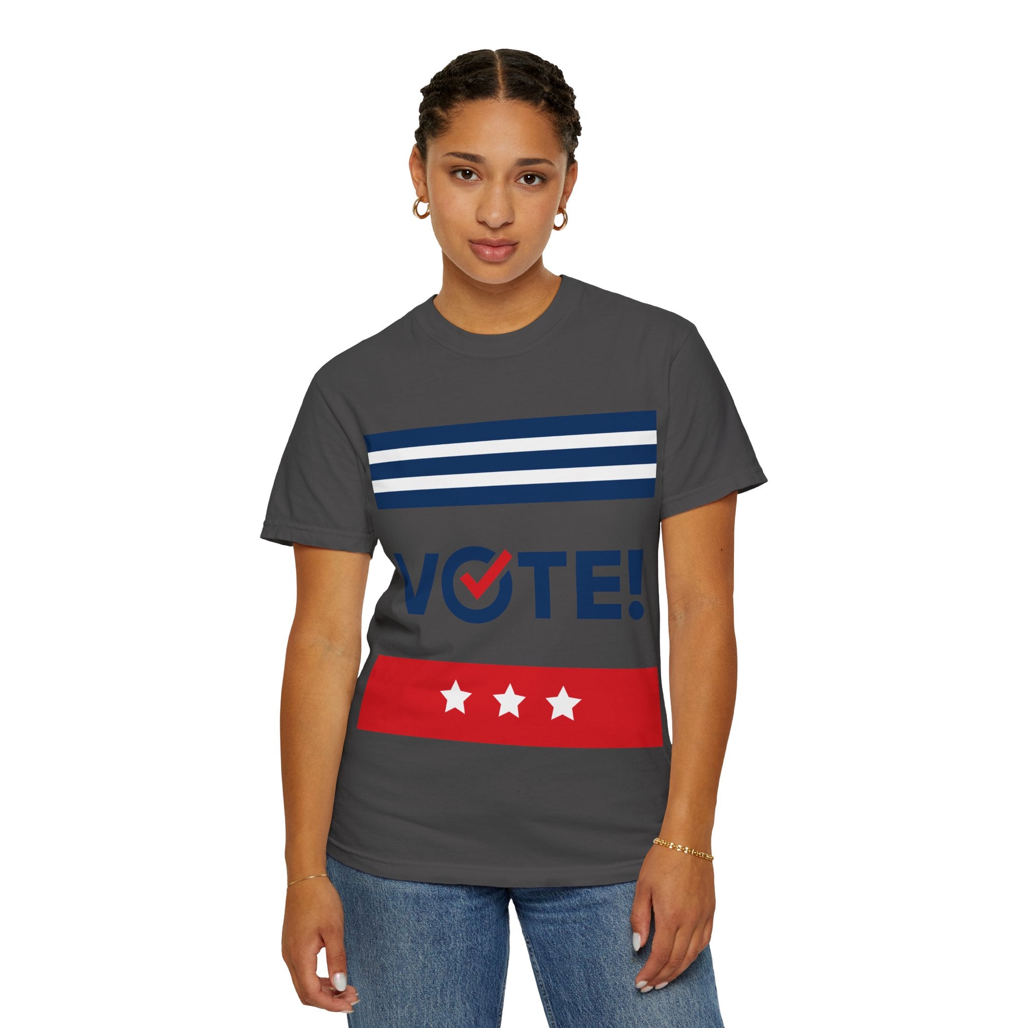 Vote! Garment-Dyed T-Shirt | Unisex Voter Apparel, Election Day Outfit, Political Statement Tee, Casual Advocacy Shirt, Gift for Activists