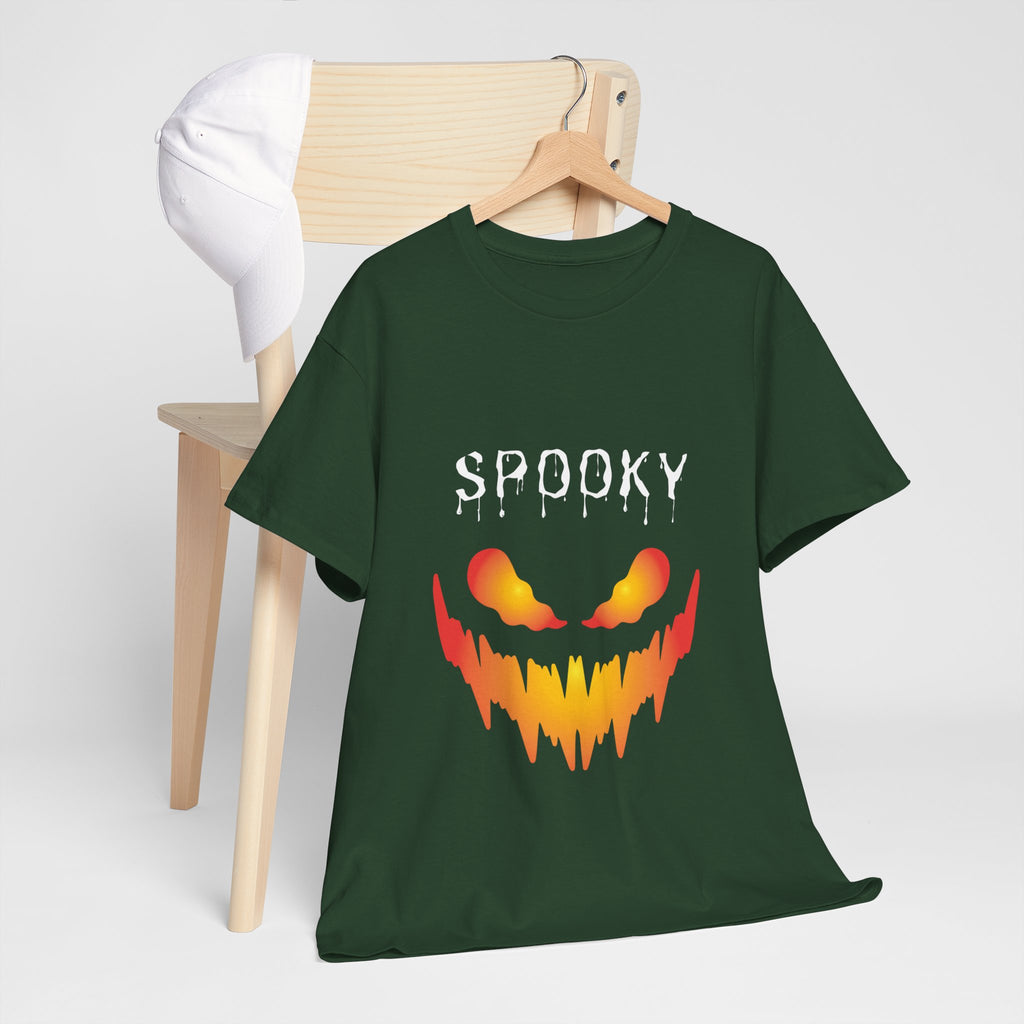 Spooky Unisex Heavy Cotton Tee - Halloween Shirt, Goth Fashion, Casual Wear, Festival Tee, Gift for Horror Fans
