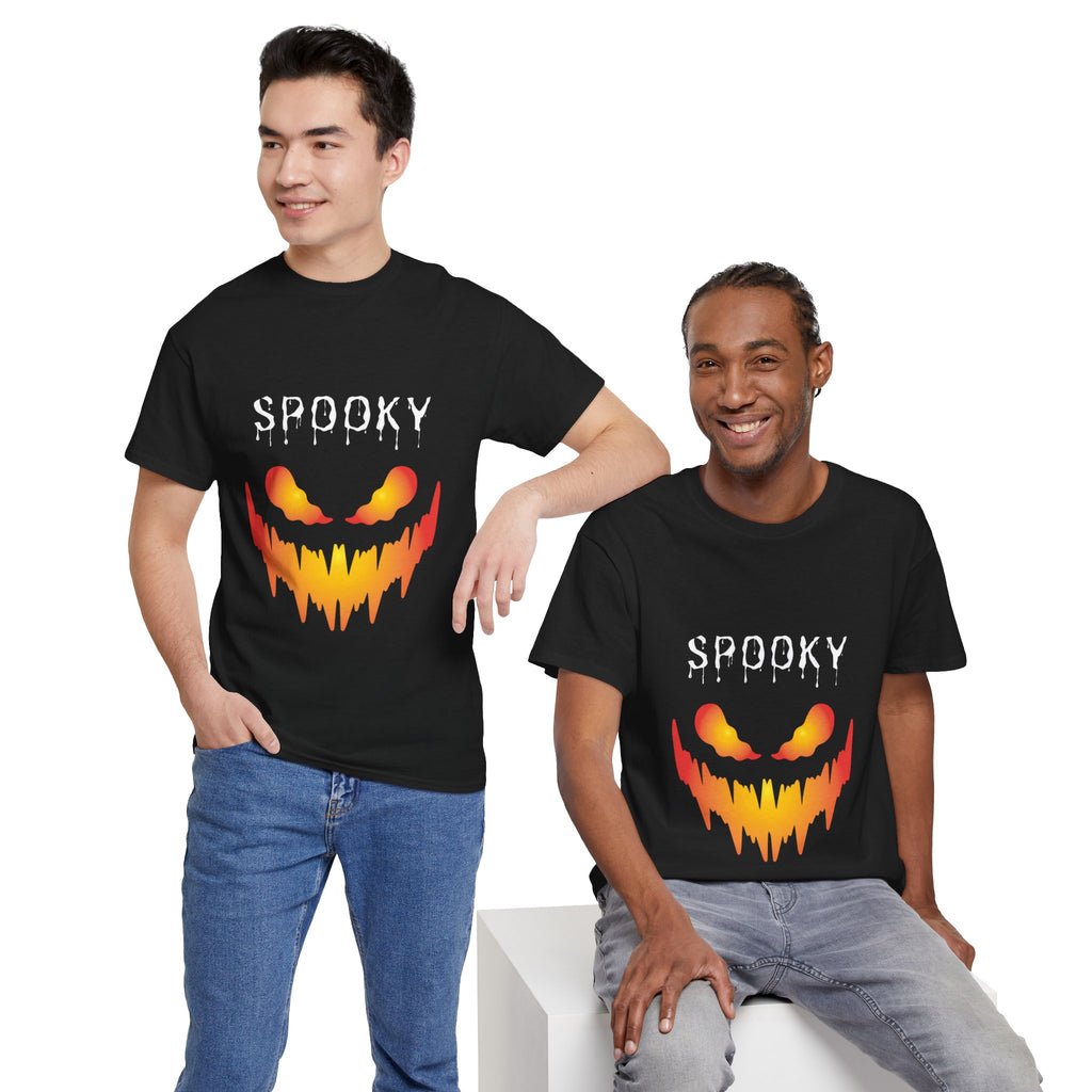 Spooky Unisex Heavy Cotton Tee - Halloween Shirt, Goth Fashion, Casual Wear, Festival Tee, Gift for Horror Fans