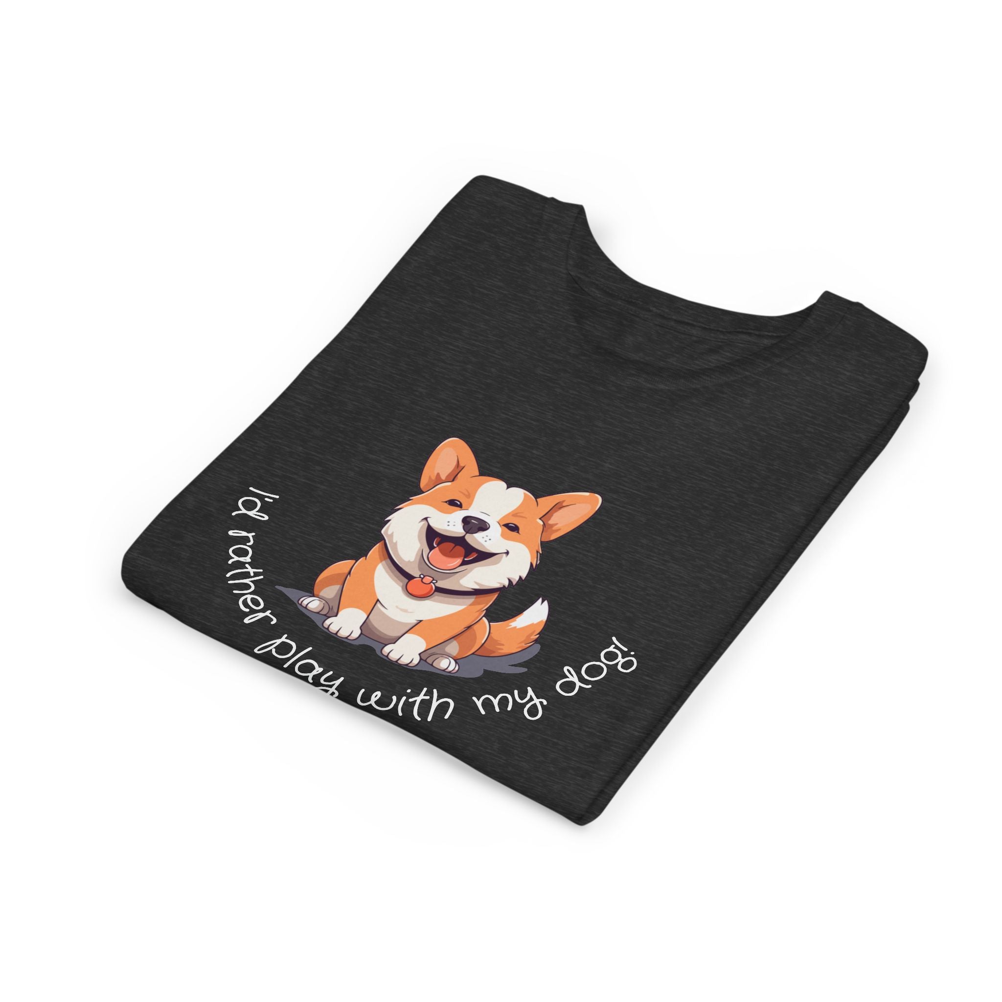 Youth Dog Lover Tee, Kids Corgi Shirt, Playful Dog T-Shirt, Pet Lover Gift, Children's Animal Apparel