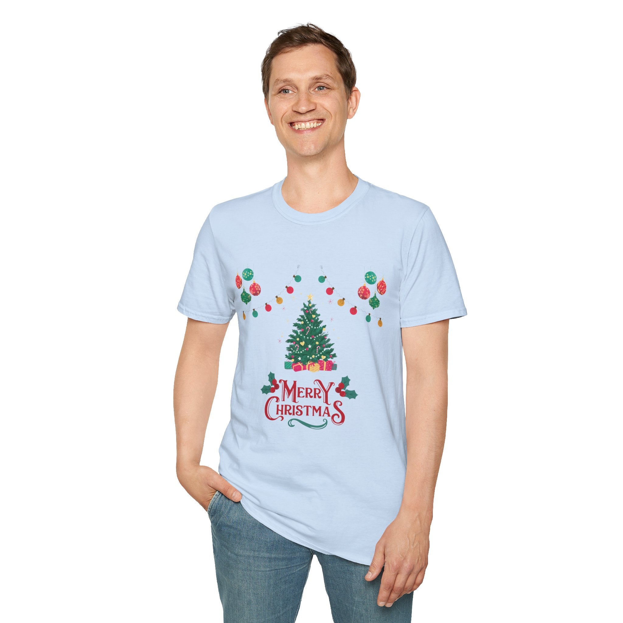 Merry Christmas Unisex T-Shirt, Festive Tee, Holiday Apparel, Winter Gift, Cozy Christmas Style, Unisex Softstyle Shirt