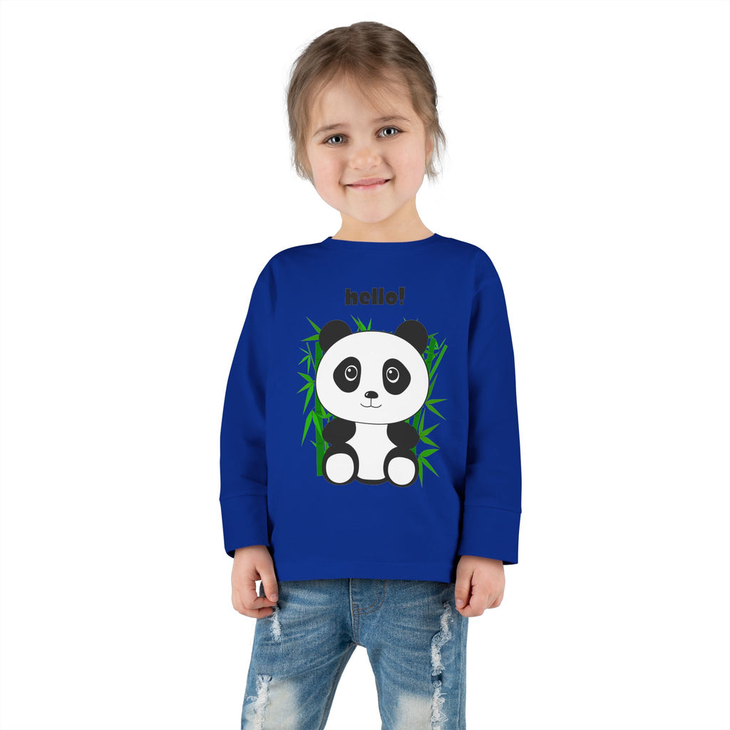 Adorable Panda Toddler Long Sleeve Tee, Cute Kids Shirt, Baby Shower Gift, Birthday, Everyday Wear, Comfortable Kids Apparel