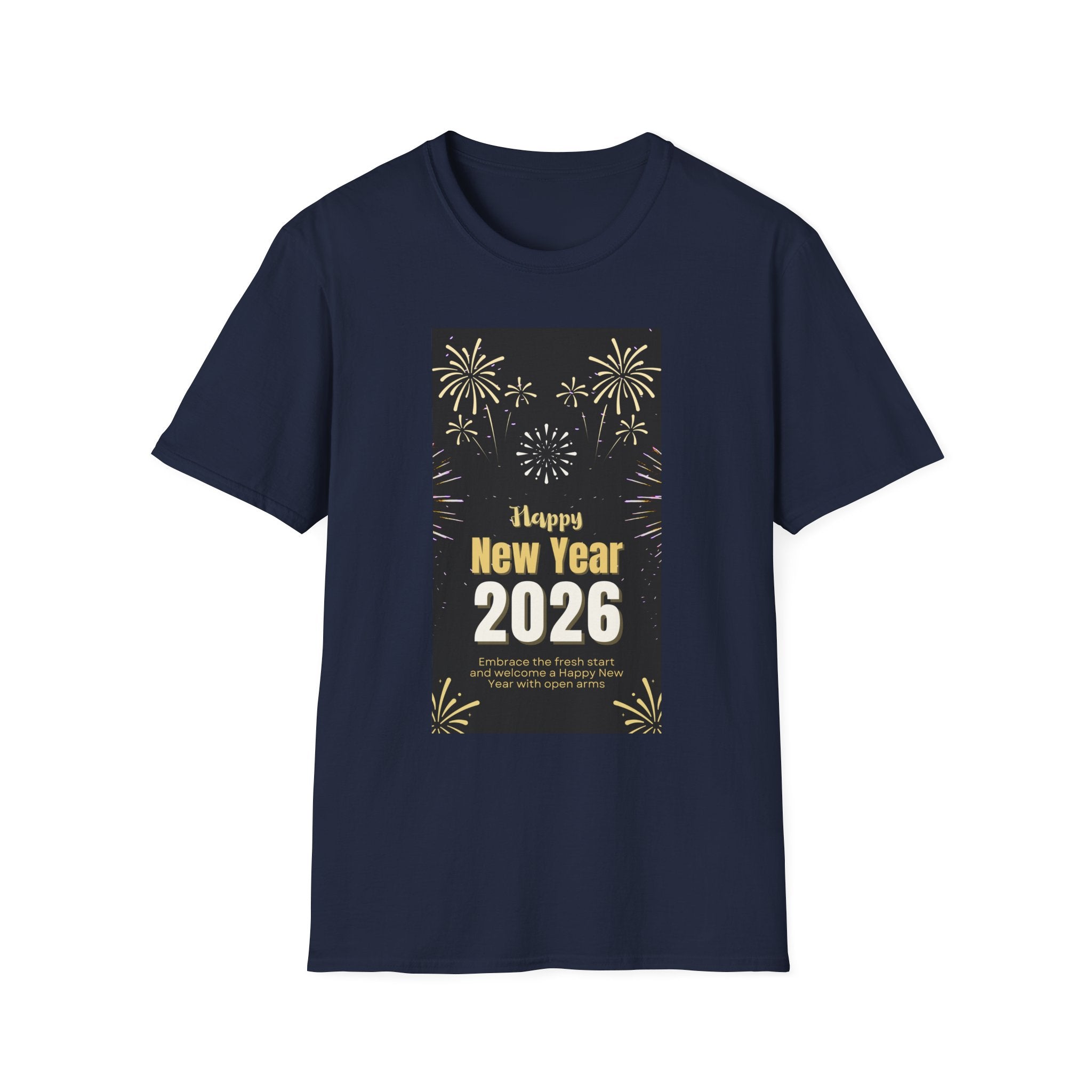 Happy New Year 2026 Unisex Softstyle T-Shirt, New Year Celebration Tee, Unisex Graphic Shirt, Festive Apparel, Holiday Gift