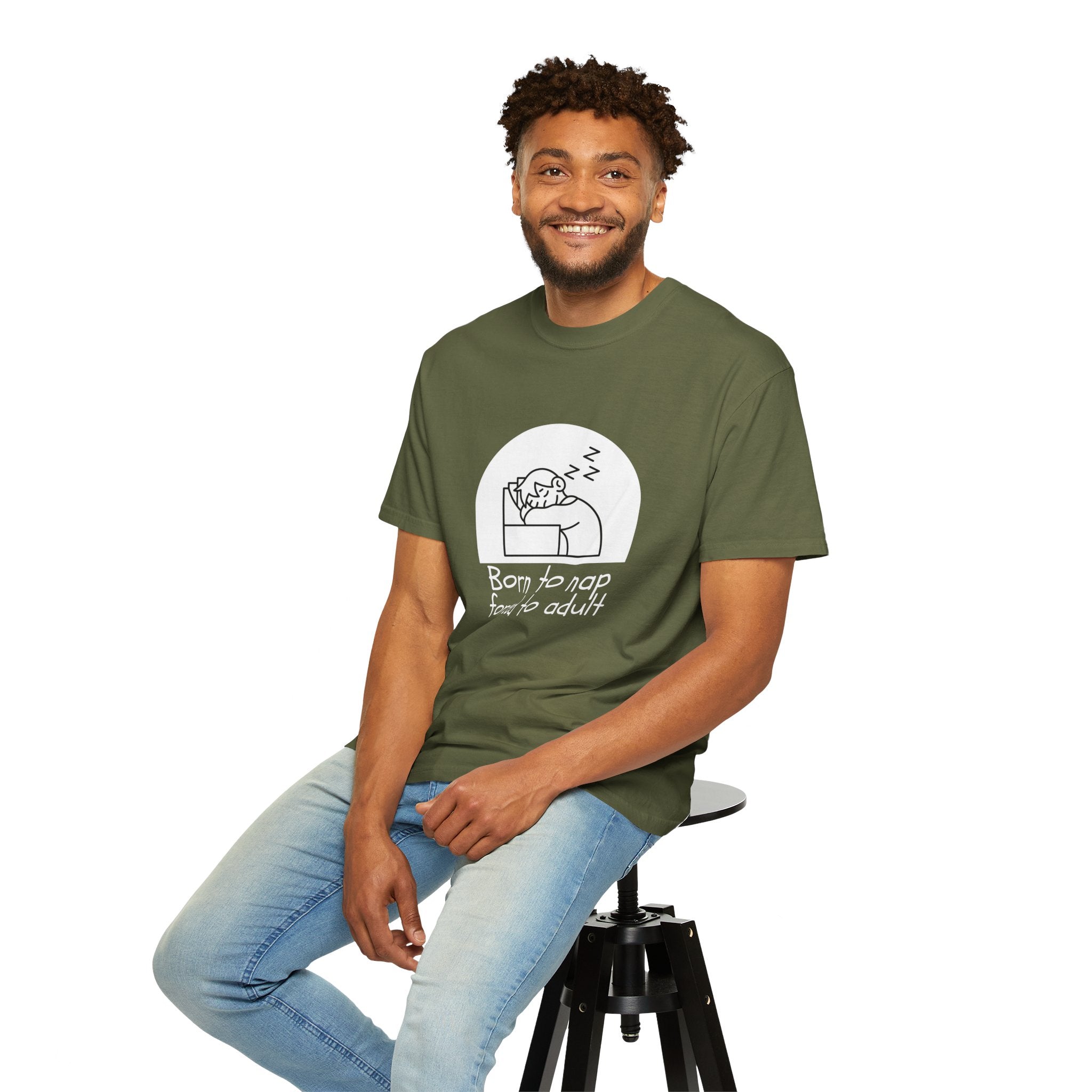 Born to Nap Unisex Tee, Funny T-shirt, Relaxed Cotton Shirt, Gift for Nappers, Cute Casualwear, Relaxation Vibes