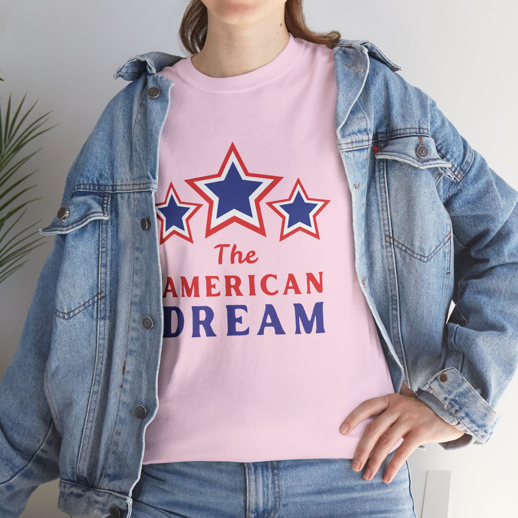 American Dream Graphic Tee, Patriotic Shirt, Unisex Cotton T-Shirt, Fourth of July Gift, Summer Casual Wear, Vintage Star Design