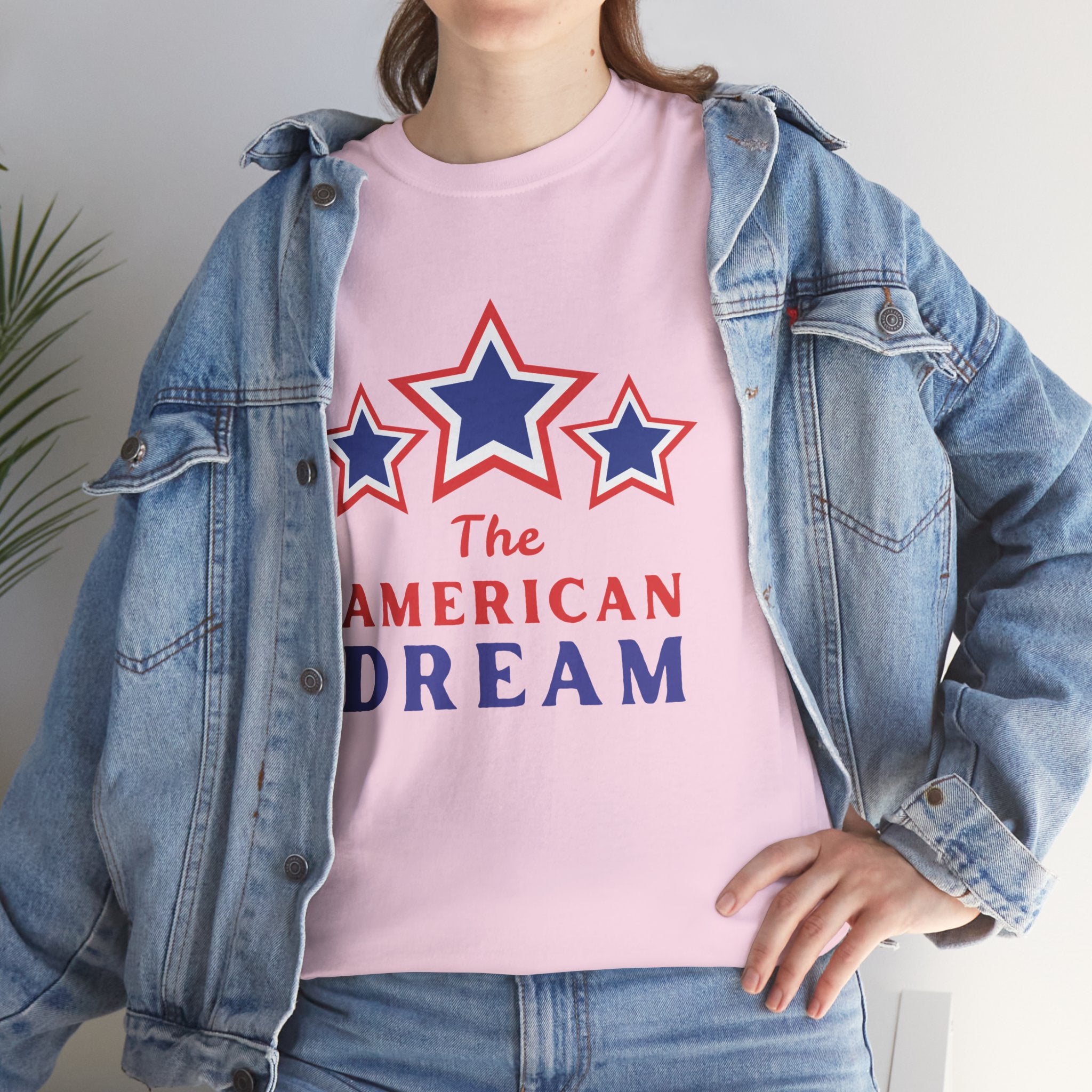 American Dream Graphic Tee, Patriotic Shirt, Unisex Cotton T-Shirt, Fourth of July Gift, Summer Casual Wear, Vintage Star Design